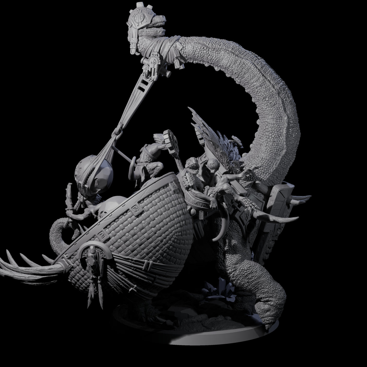 Siege Dinosaur War Platform Miniature for Dungeons and Dragons, Pathfinder or other TTRPGs
