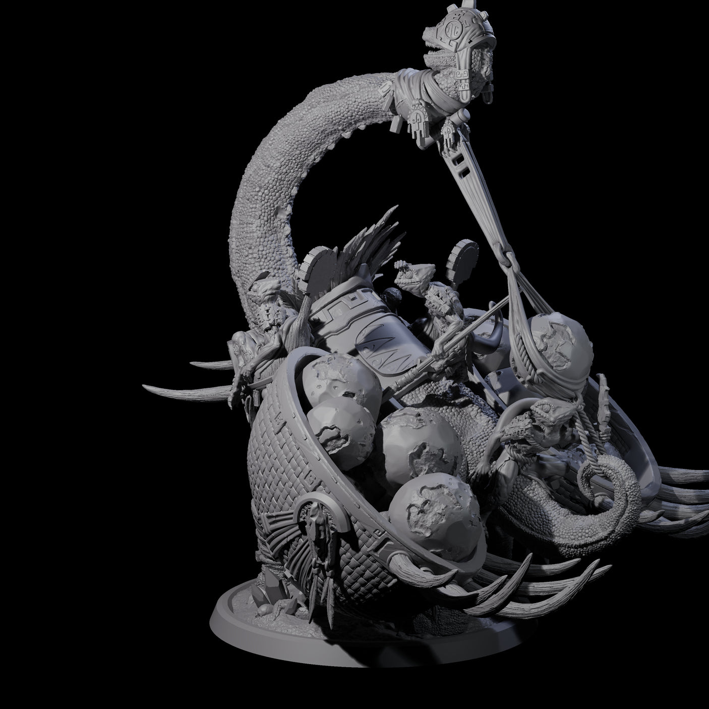 Siege Dinosaur War Platform Miniature for Dungeons and Dragons, Pathfinder or other TTRPGs
