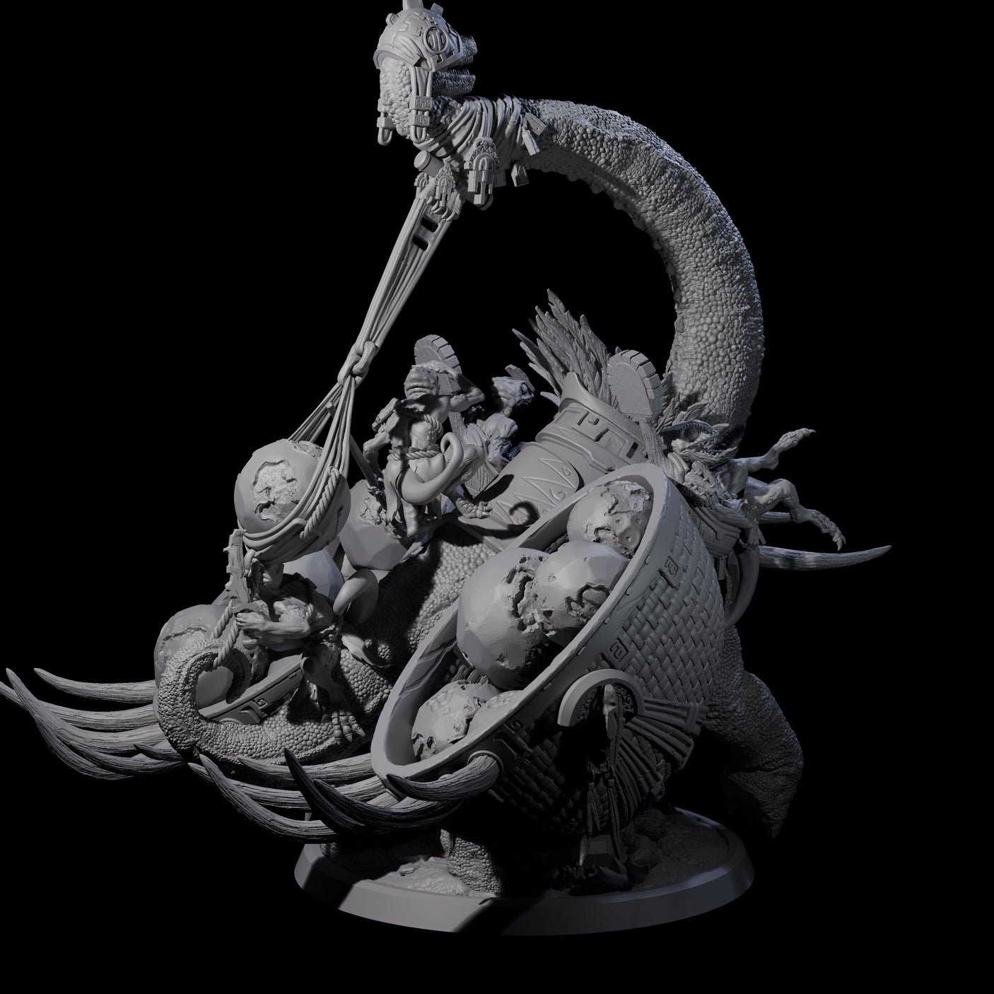 Siege Dinosaur War Platform Miniature for Dungeons and Dragons, Pathfinder or other TTRPGs
