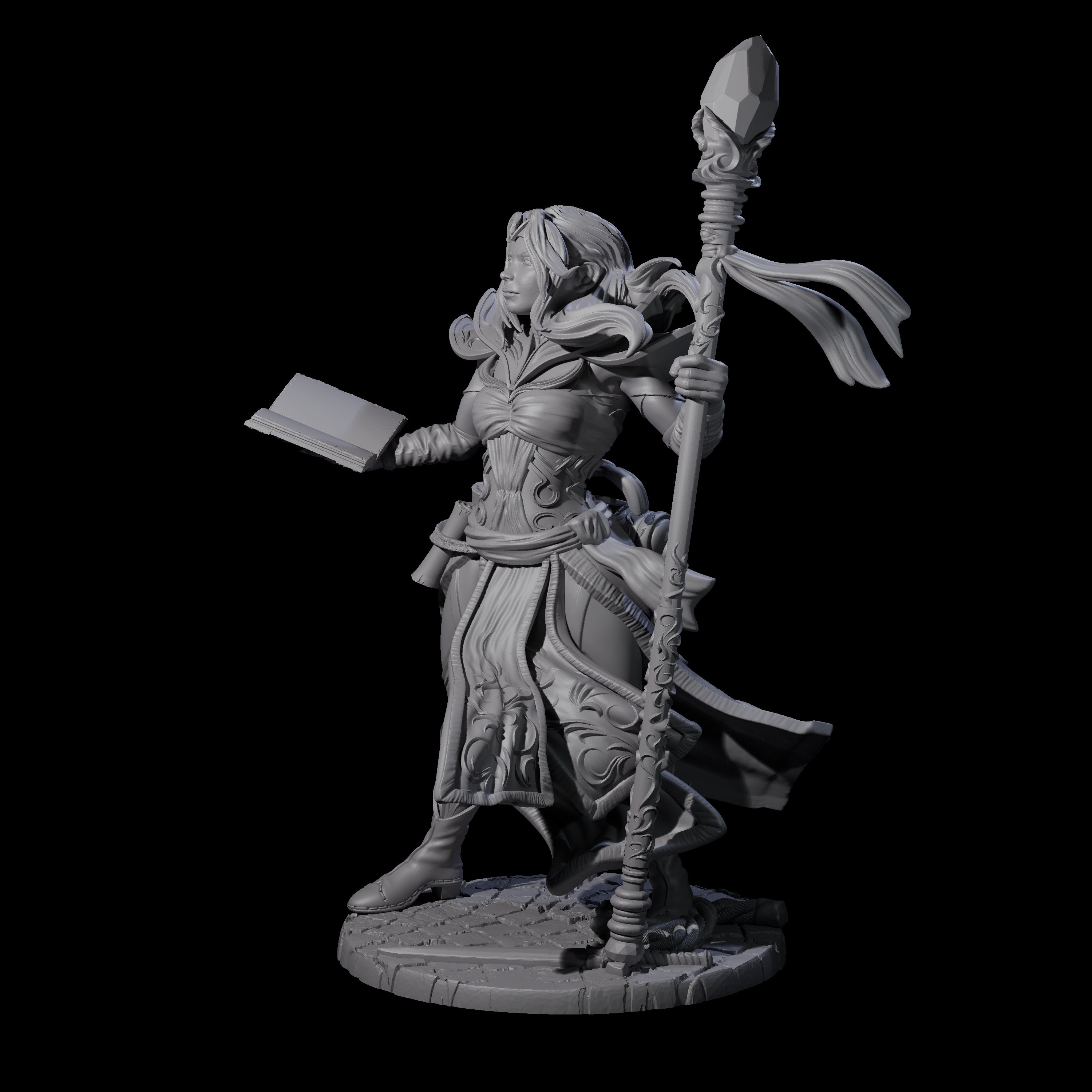 Siffh - Gusting Sorcerer Miniature for Dungeons and Dragons, Pathfinder or other TTRPGs