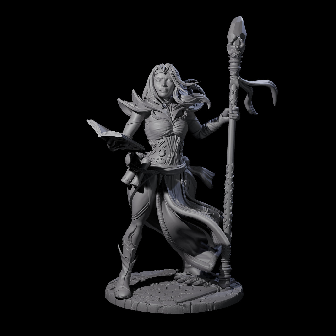 Siffh - Gusting Sorcerer Miniature for Dungeons and Dragons, Pathfinder or other TTRPGs