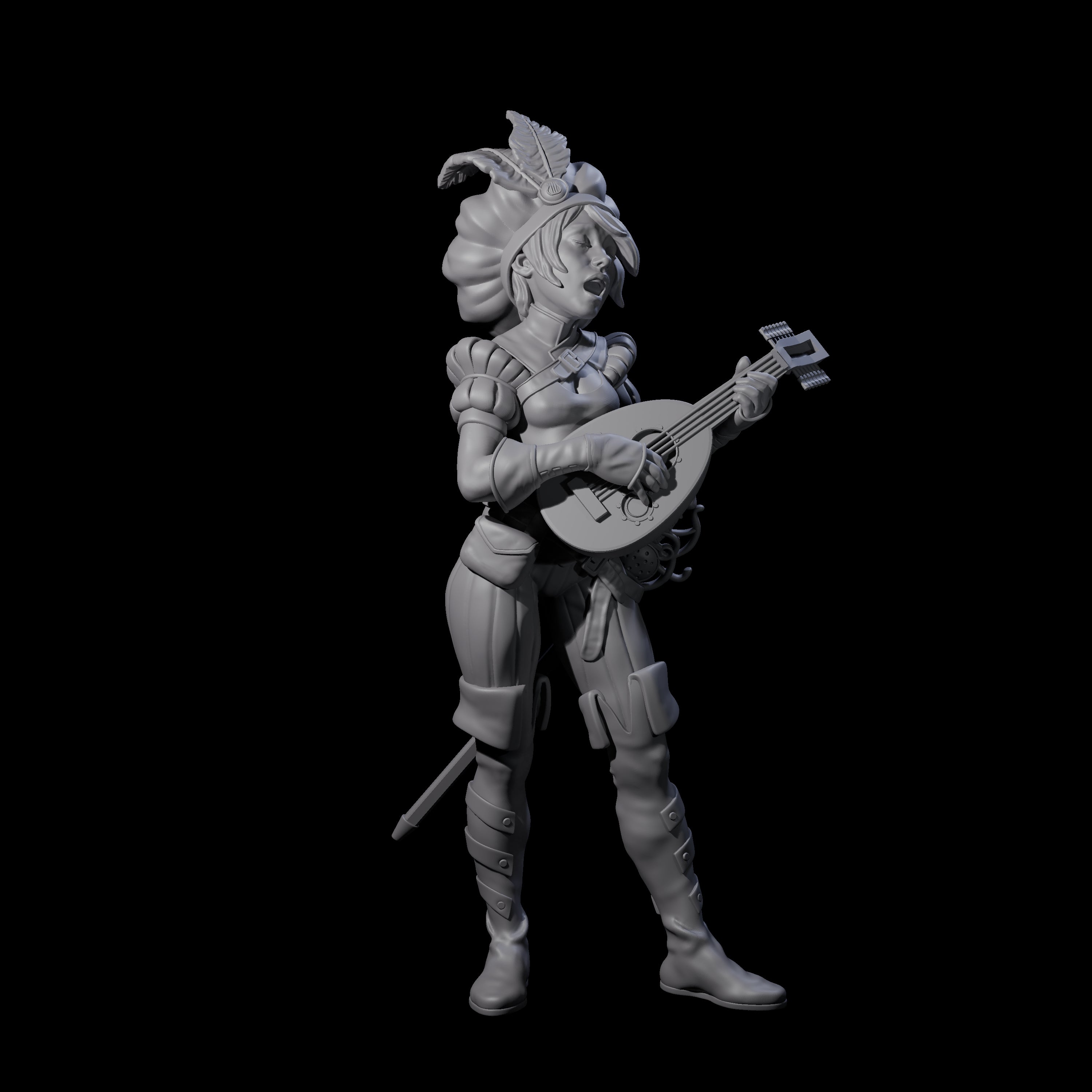 Singing and Strumming Bard Miniature for Dungeons and Dragons, Pathfinder or other TTRPGs