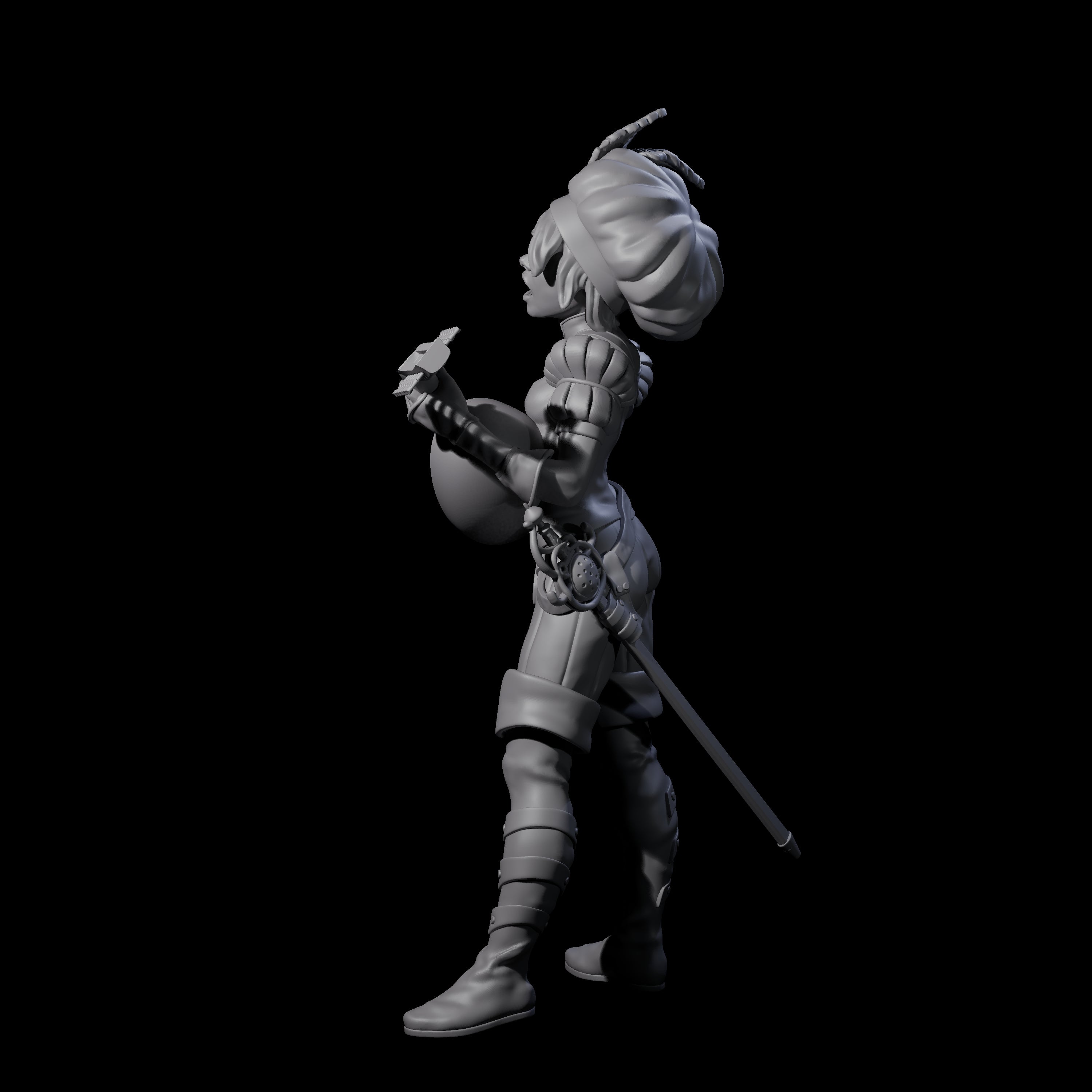 Singing and Strumming Bard Miniature for Dungeons and Dragons, Pathfinder or other TTRPGs