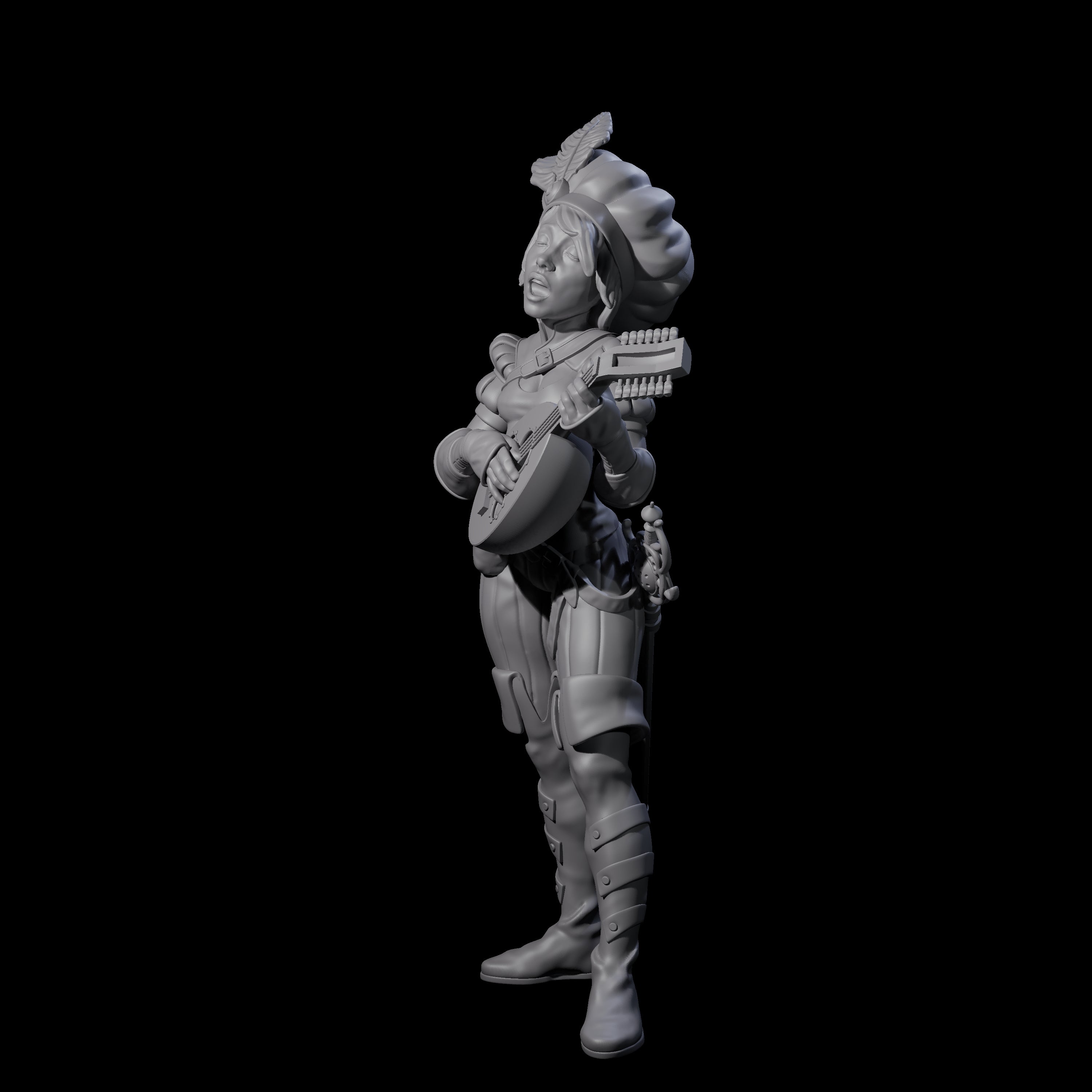 Singing and Strumming Bard Miniature for Dungeons and Dragons, Pathfinder or other TTRPGs