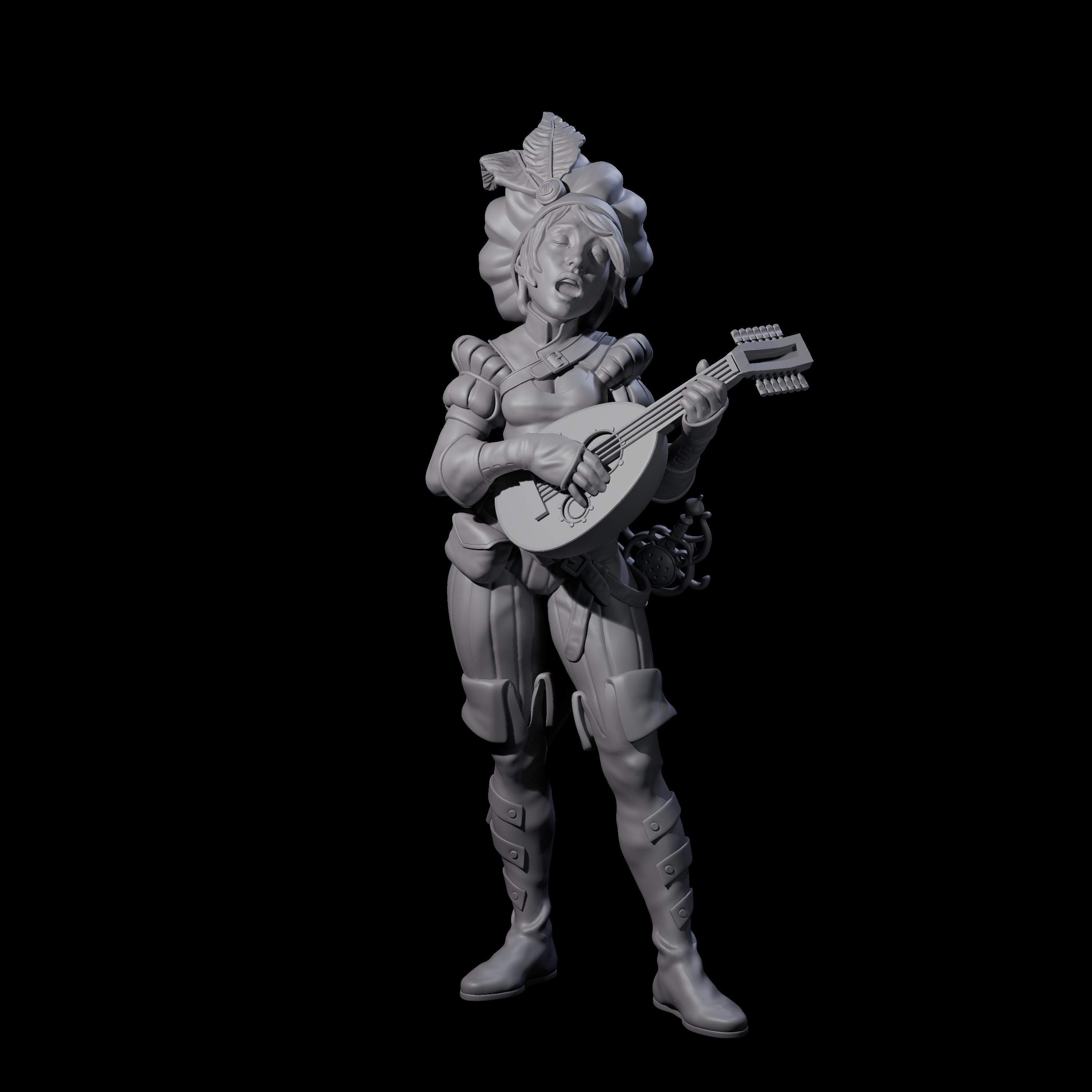 Singing and Strumming Bard Miniature for Dungeons and Dragons, Pathfinder or other TTRPGs