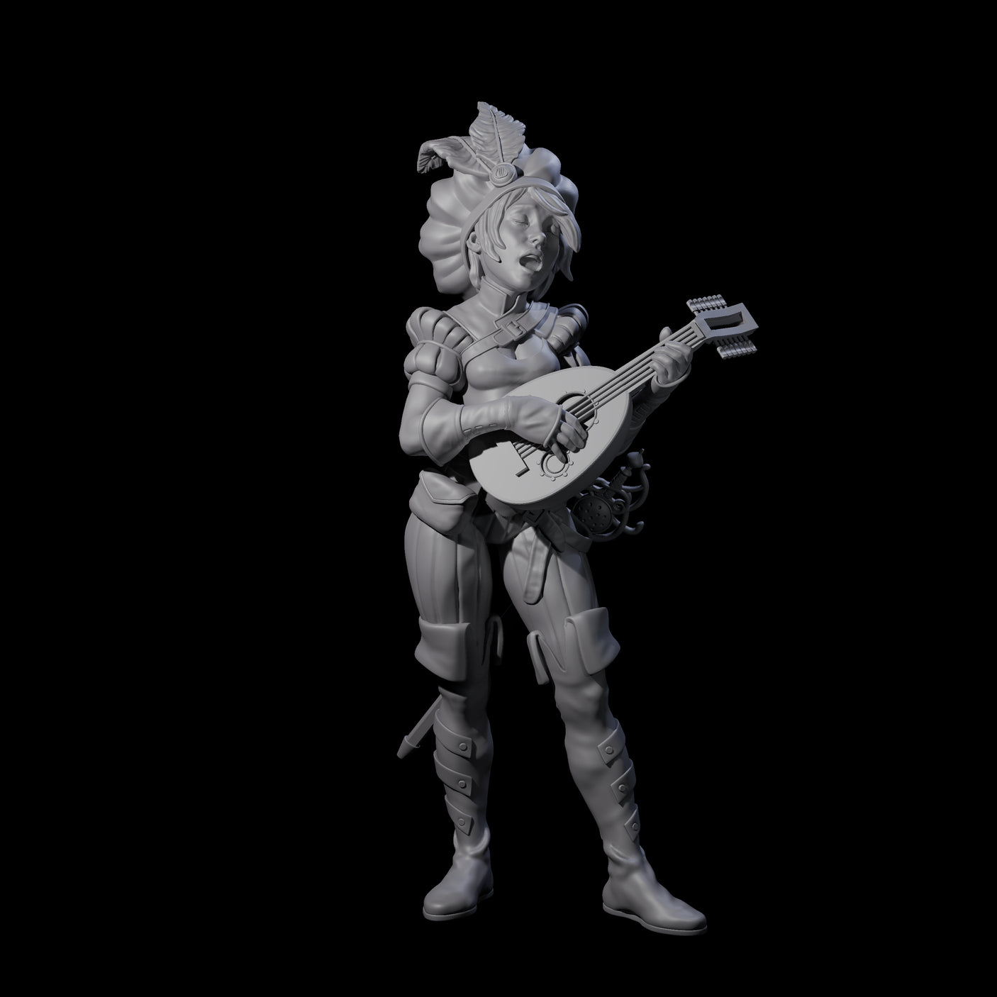 Singing and Strumming Bard Miniature for Dungeons and Dragons, Pathfinder or other TTRPGs