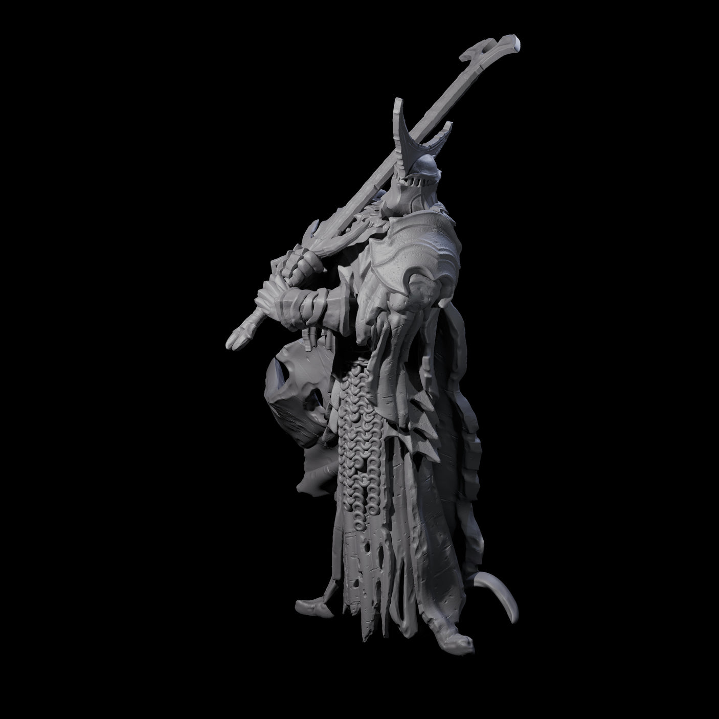 Sinister Graveknight B Miniature for Dungeons and Dragons, Pathfinder or other TTRPGs