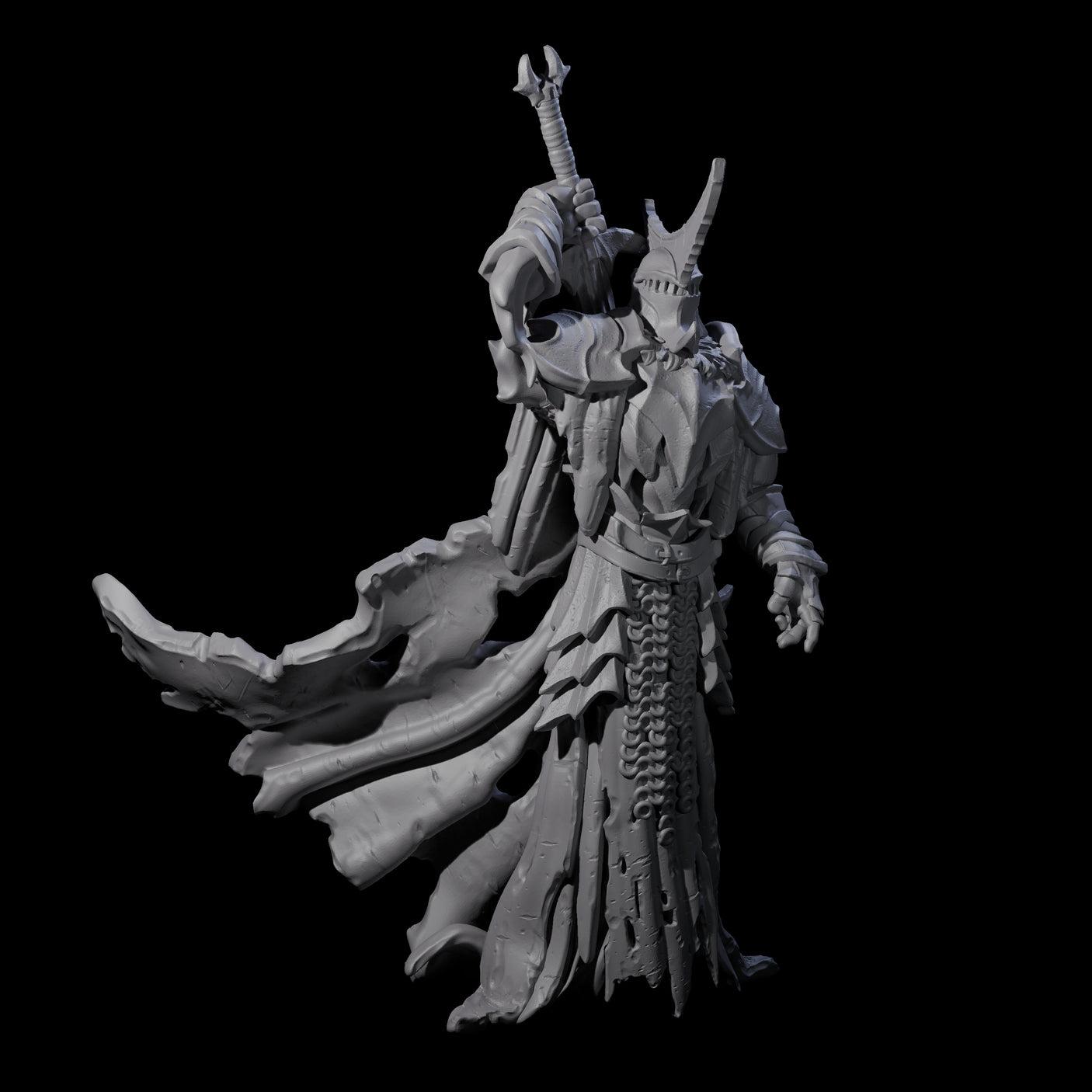 Sinister Graveknight C Miniature for Dungeons and Dragons, Pathfinder or other TTRPGs