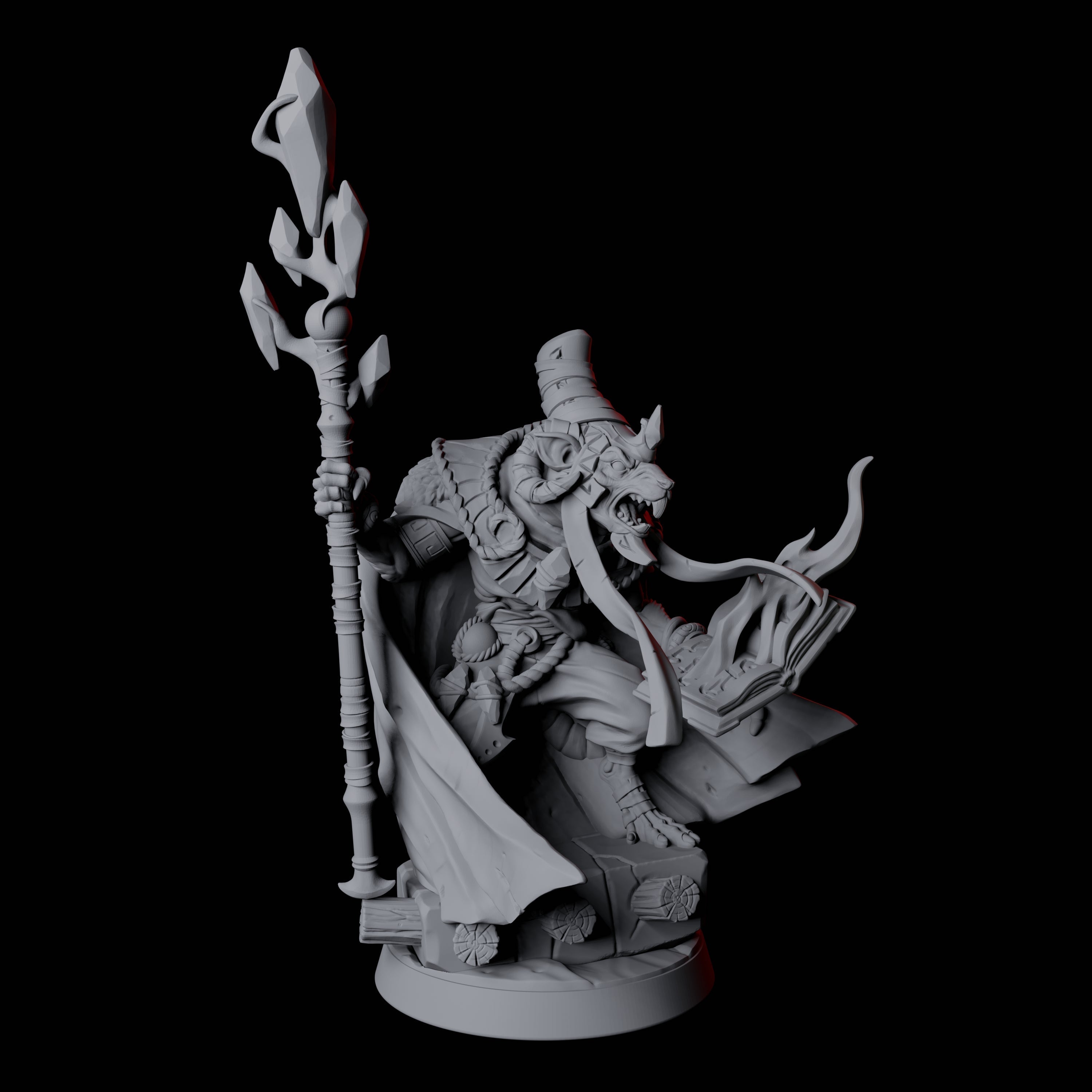 Sinister Ratfolk Necormancer Miniature for Dungeons and Dragons, Pathfinder or other TTRPGs