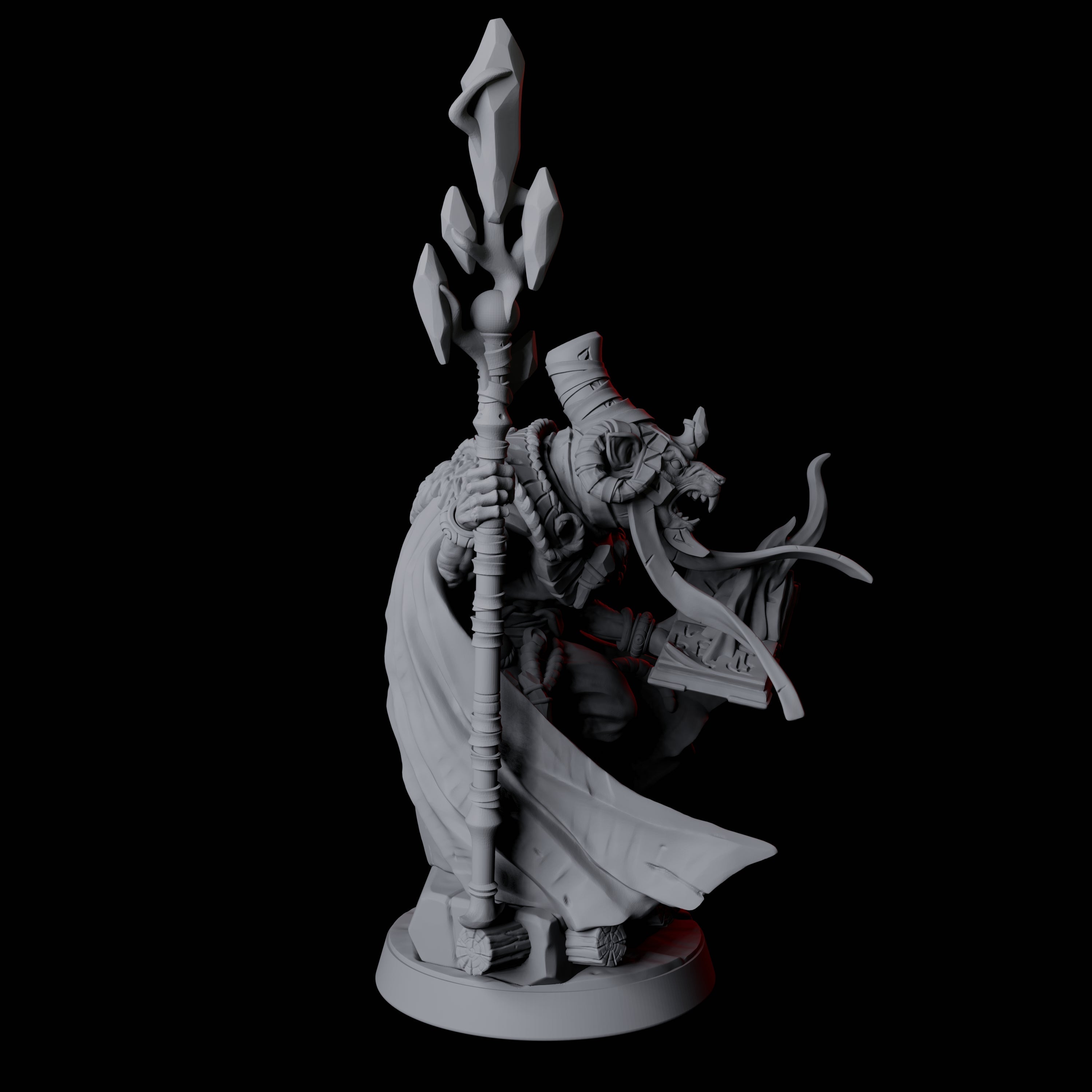 Sinister Ratfolk Necormancer Miniature for Dungeons and Dragons, Pathfinder or other TTRPGs