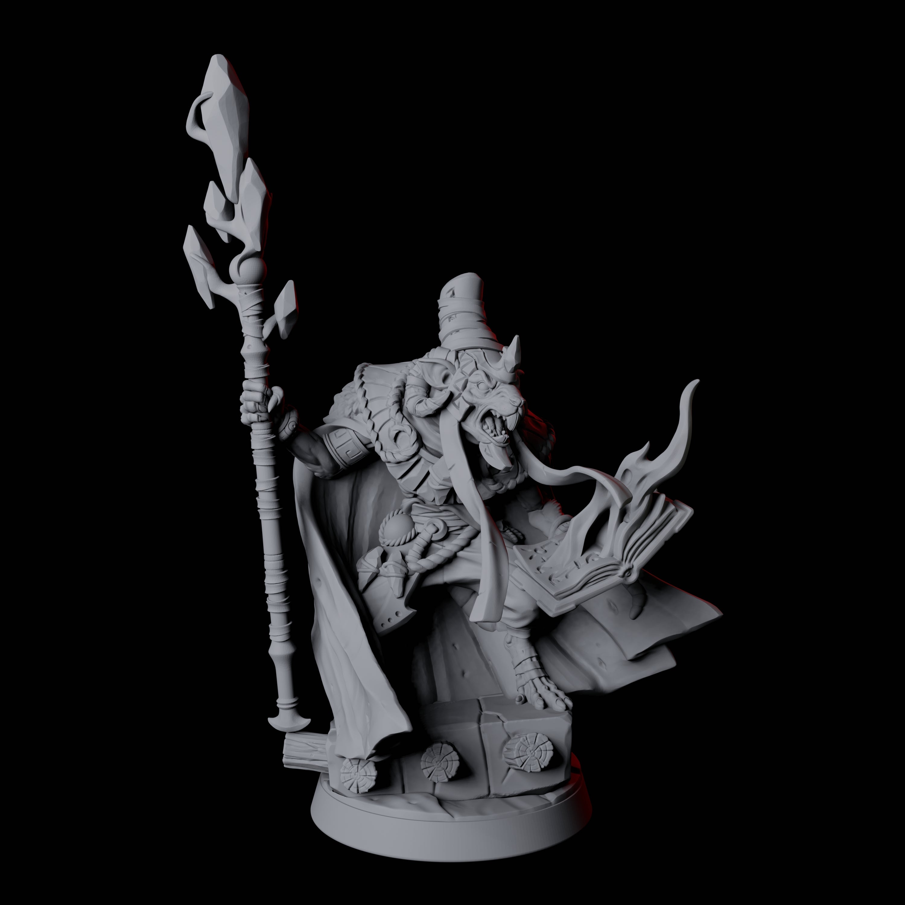 Sinister Ratfolk Necormancer Miniature for Dungeons and Dragons, Pathfinder or other TTRPGs