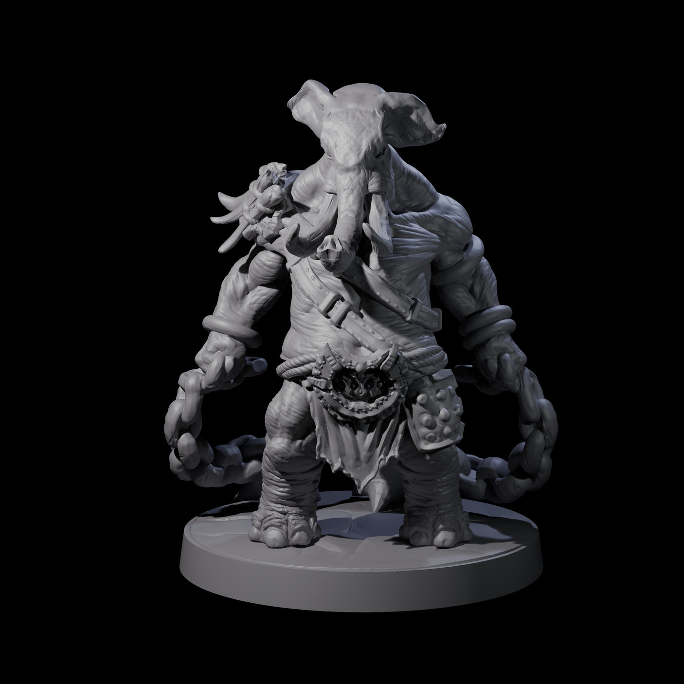 Sinuous Loxodon Gladiator A Miniature for Dungeons and Dragons, Pathfinder or other TTRPGs