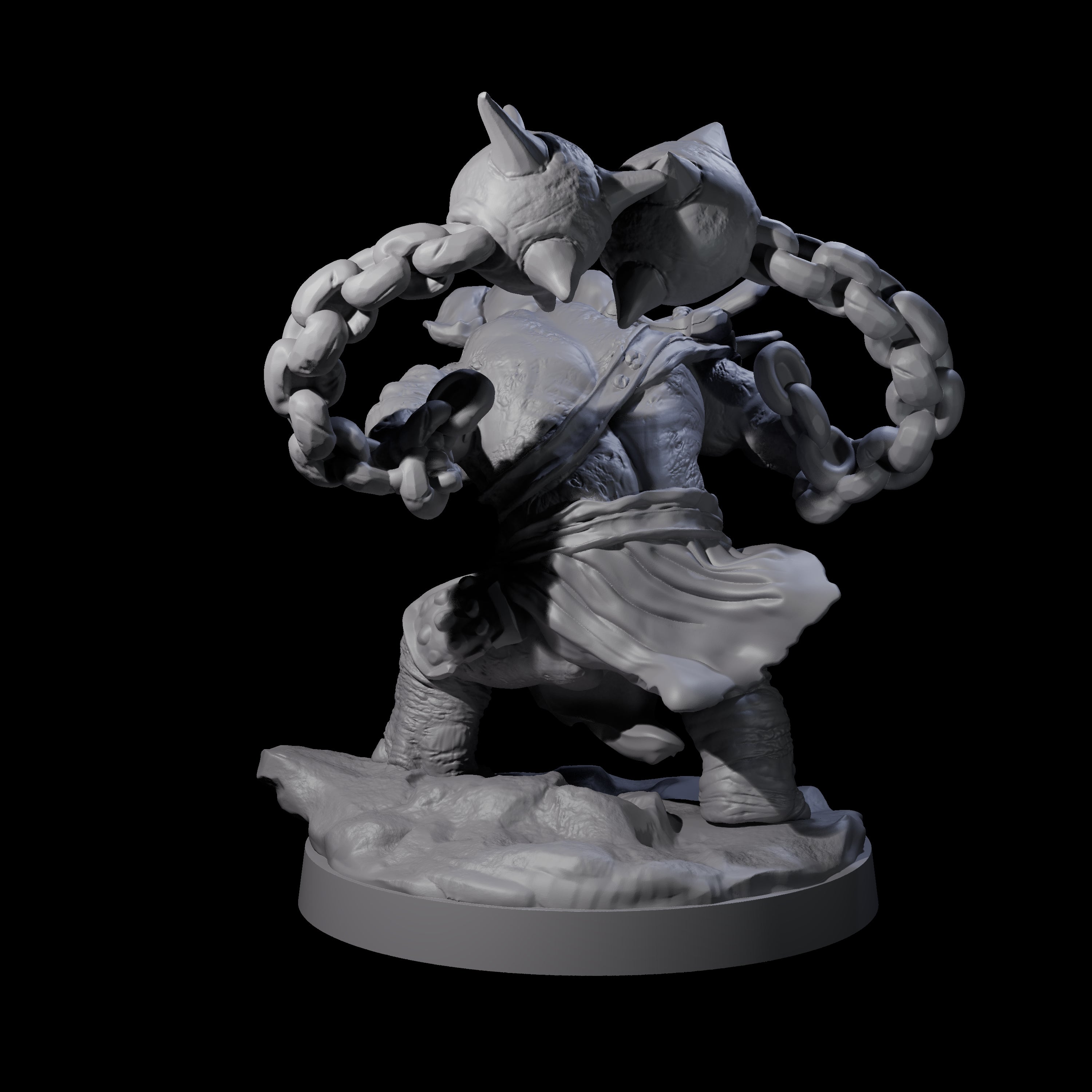 Sinuous Loxodon Gladiator B Miniature for Dungeons and Dragons, Pathfinder or other TTRPGs