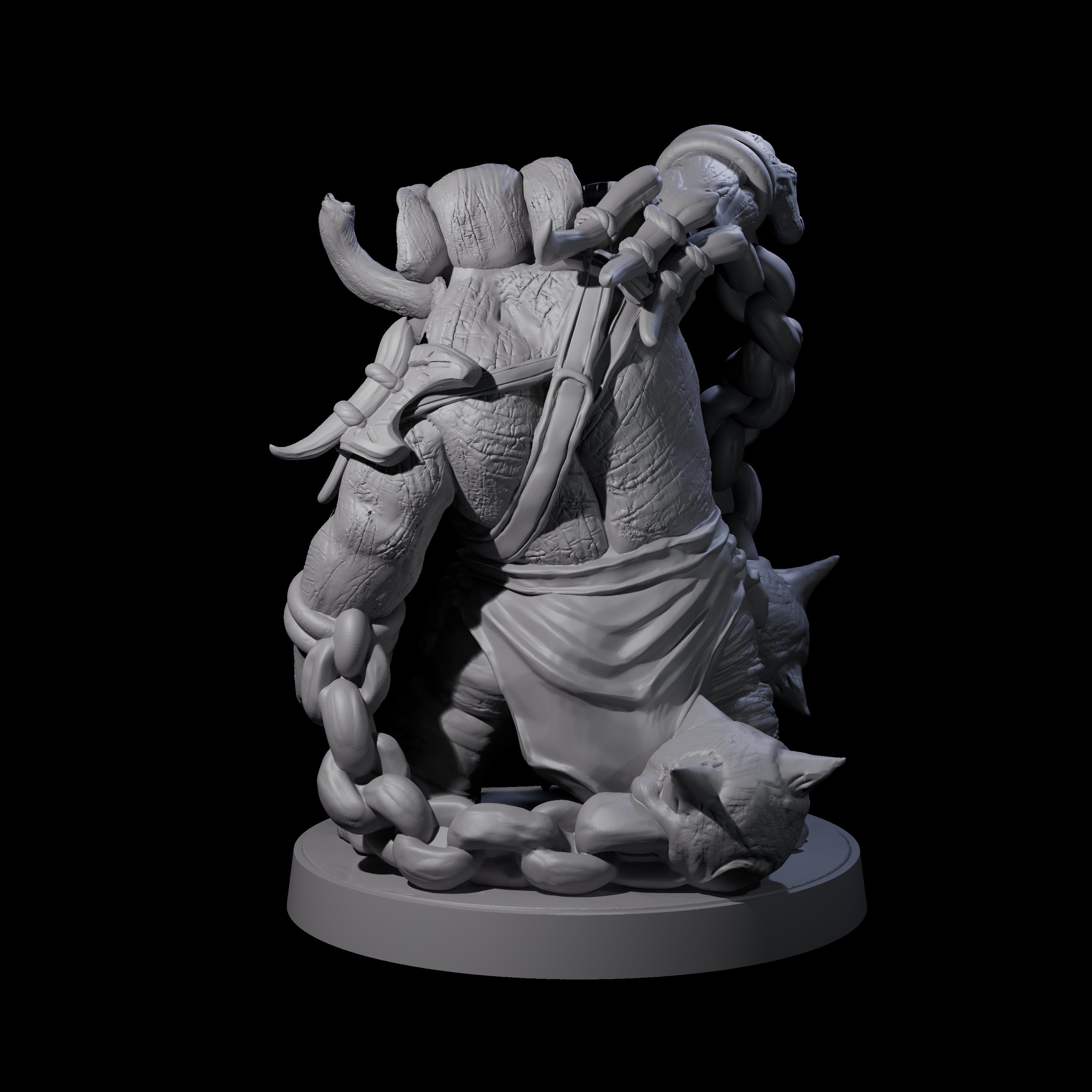 Sinuous Loxodon Gladiator C Miniature for Dungeons and Dragons, Pathfinder or other TTRPGs