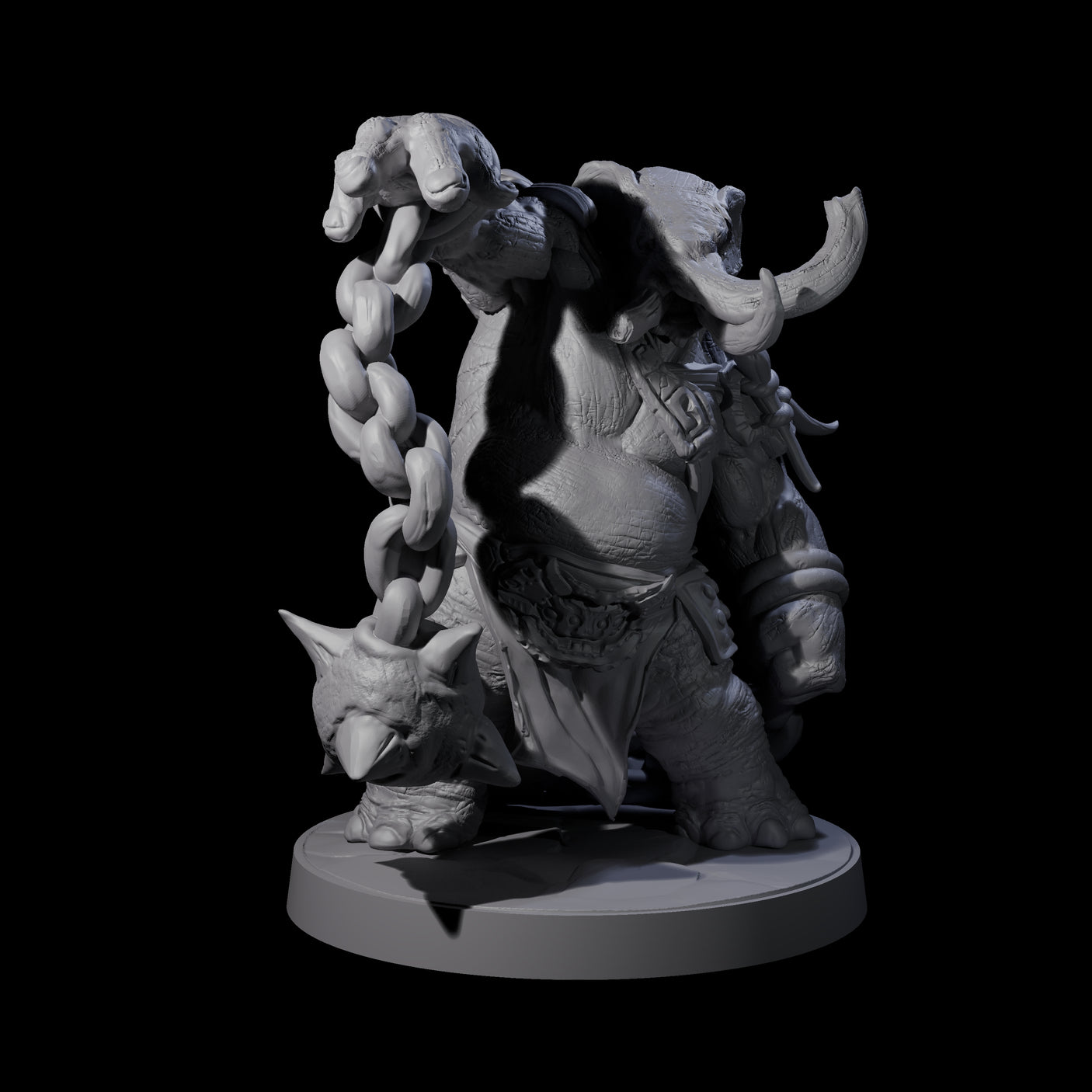 Sinuous Loxodon Gladiator C Miniature for Dungeons and Dragons, Pathfinder or other TTRPGs