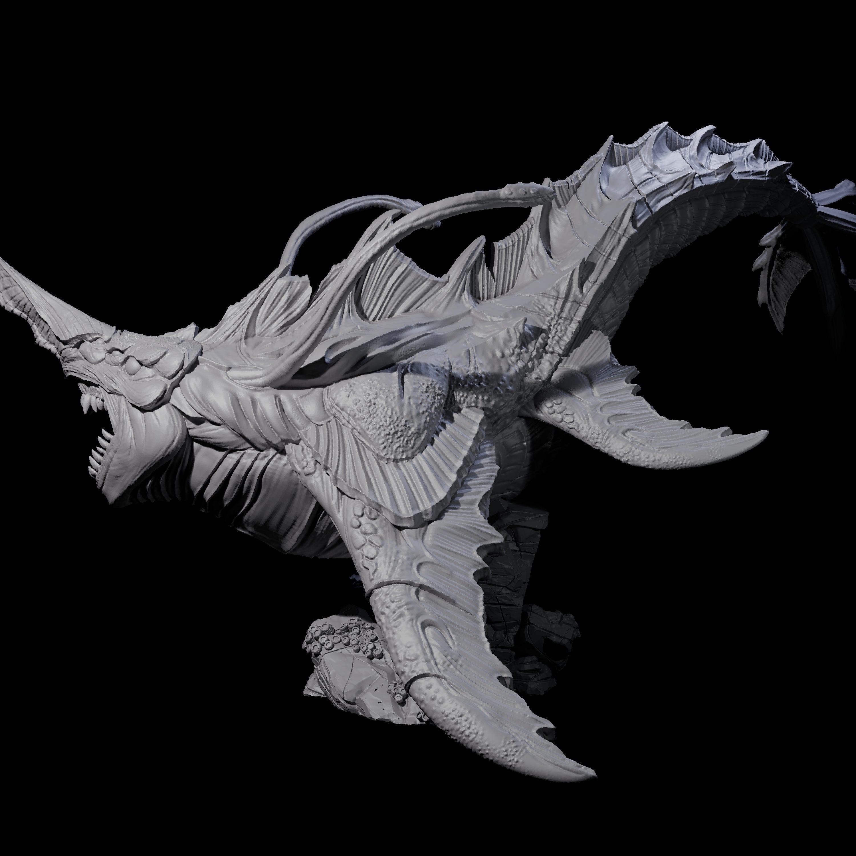 Sinuous Zaratan Tidehunter Miniature for Dungeons and Dragons, Pathfinder or other TTRPGs