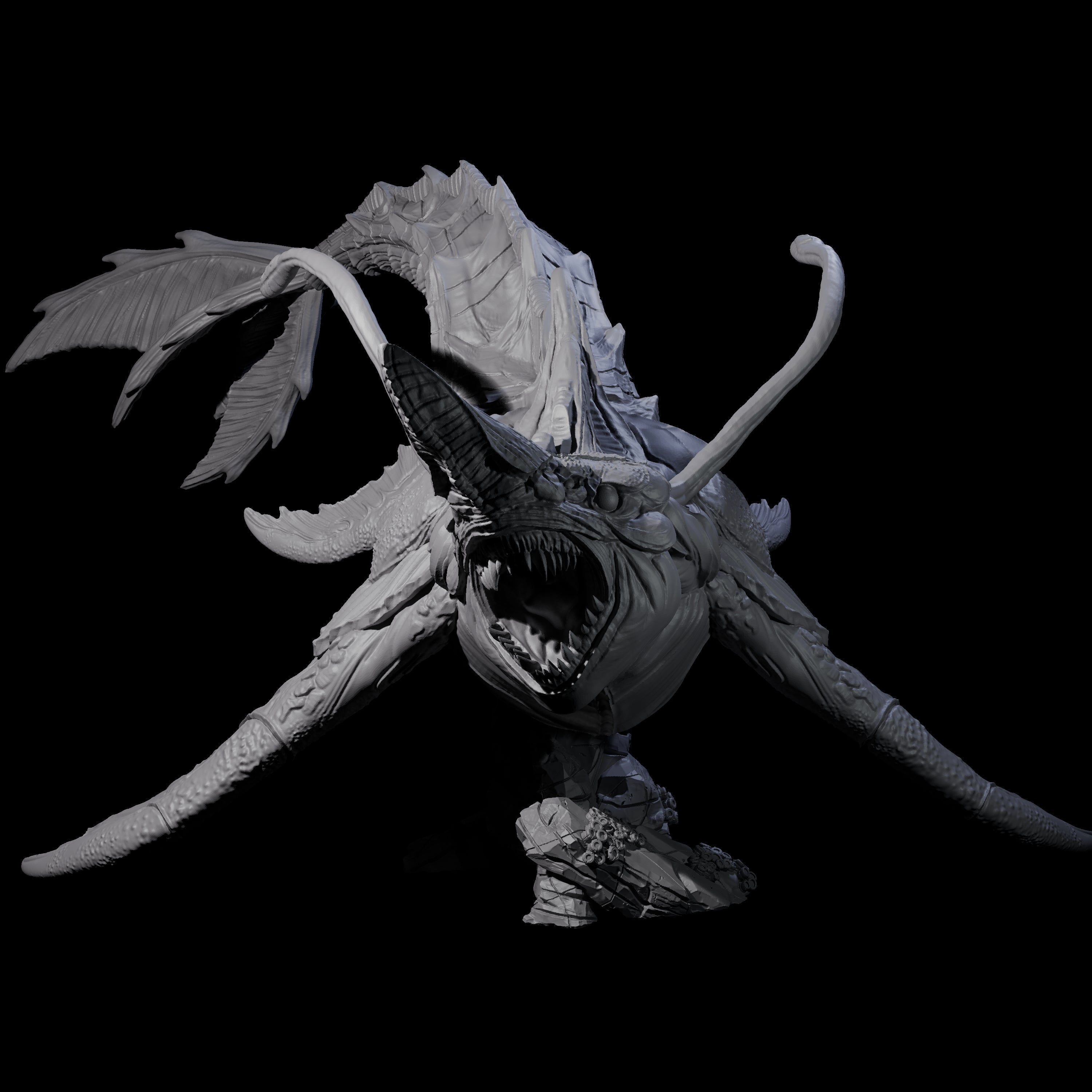 Sinuous Zaratan Tidehunter Miniature for Dungeons and Dragons, Pathfinder or other TTRPGs