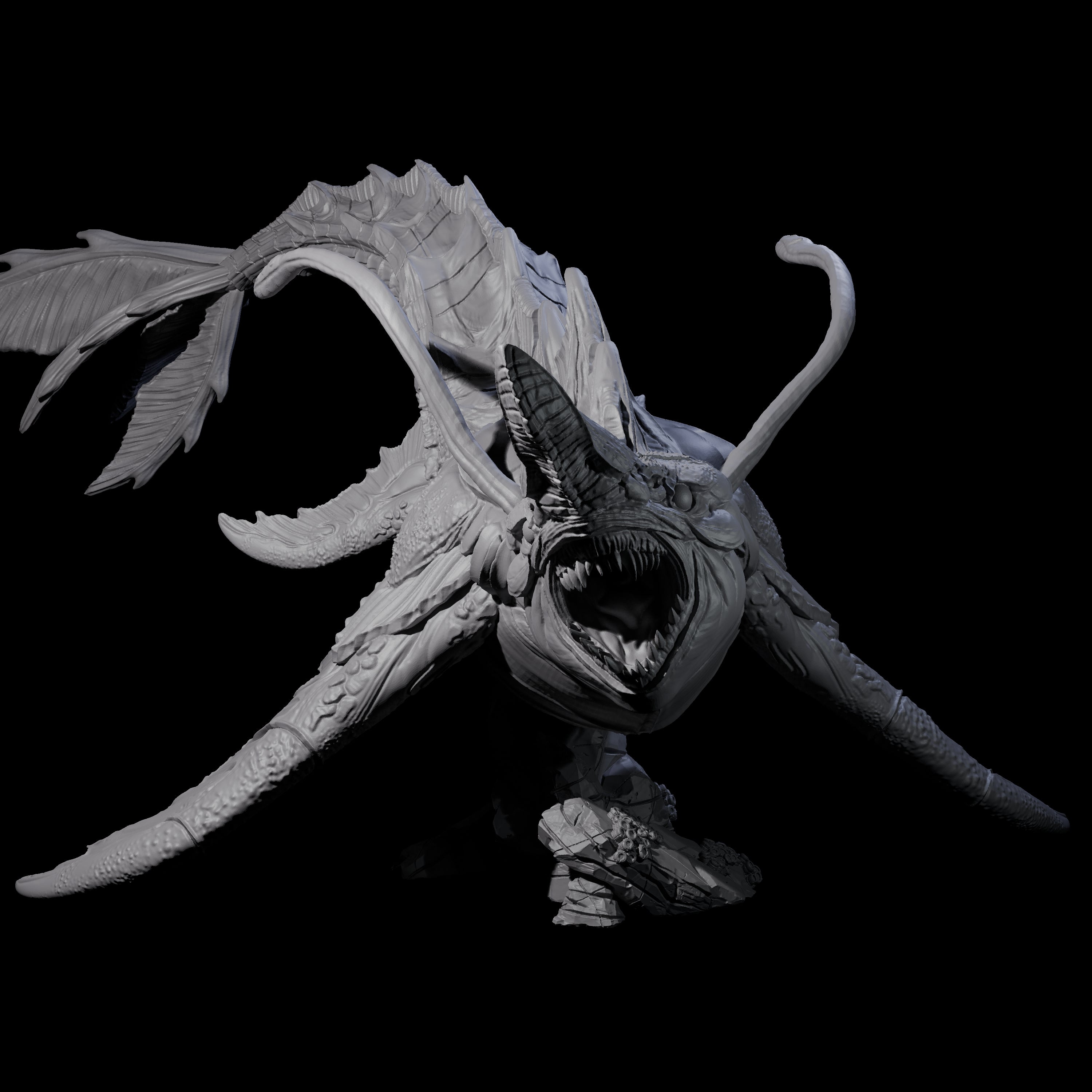 Sinuous Zaratan Tidehunter Miniature for Dungeons and Dragons, Pathfinder or other TTRPGs