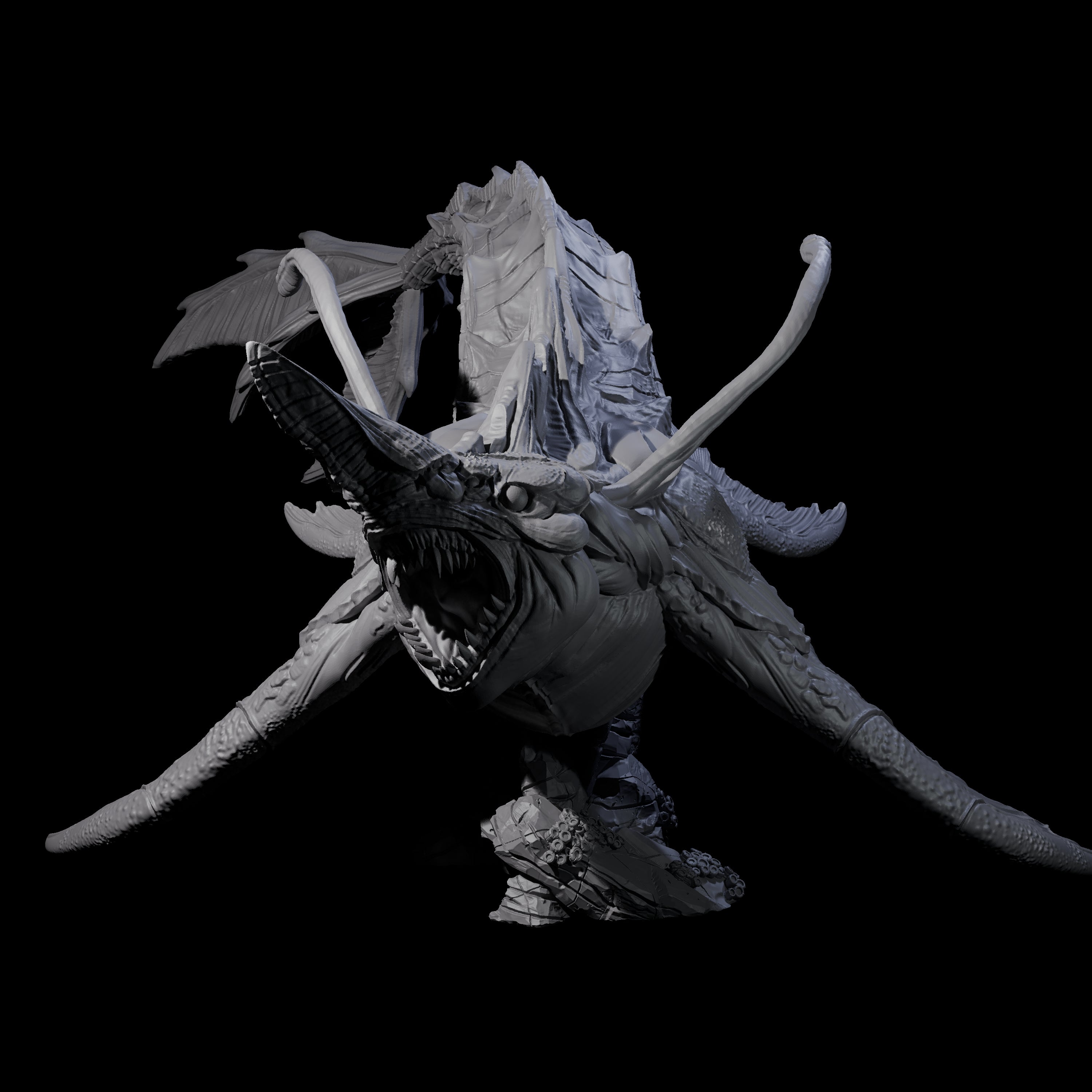 Sinuous Zaratan Tidehunter Miniature for Dungeons and Dragons, Pathfinder or other TTRPGs