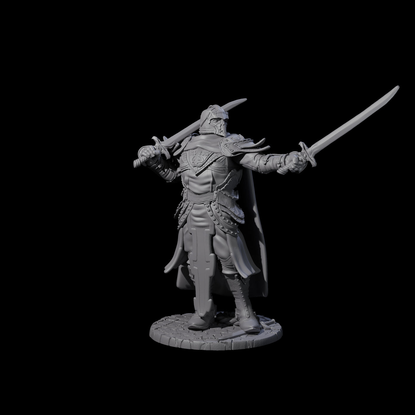 Sir Balyn - Duel Sword Fighter Miniature for Dungeons and Dragons, Pathfinder or other TTRPGs