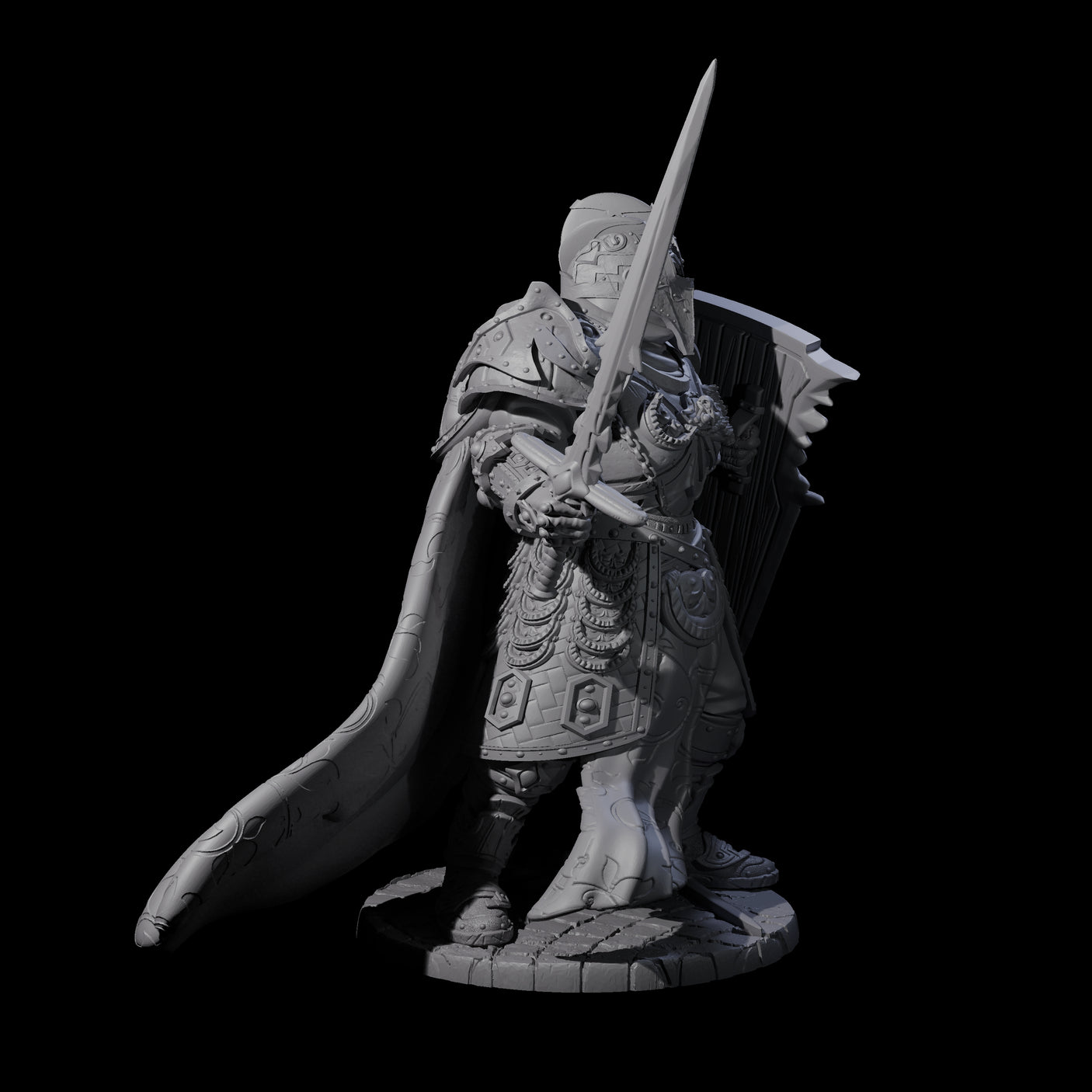 Sir Percival - Sword and Board Fighter Miniature for Dungeons and Dragons, Pathfinder or other TTRPGs