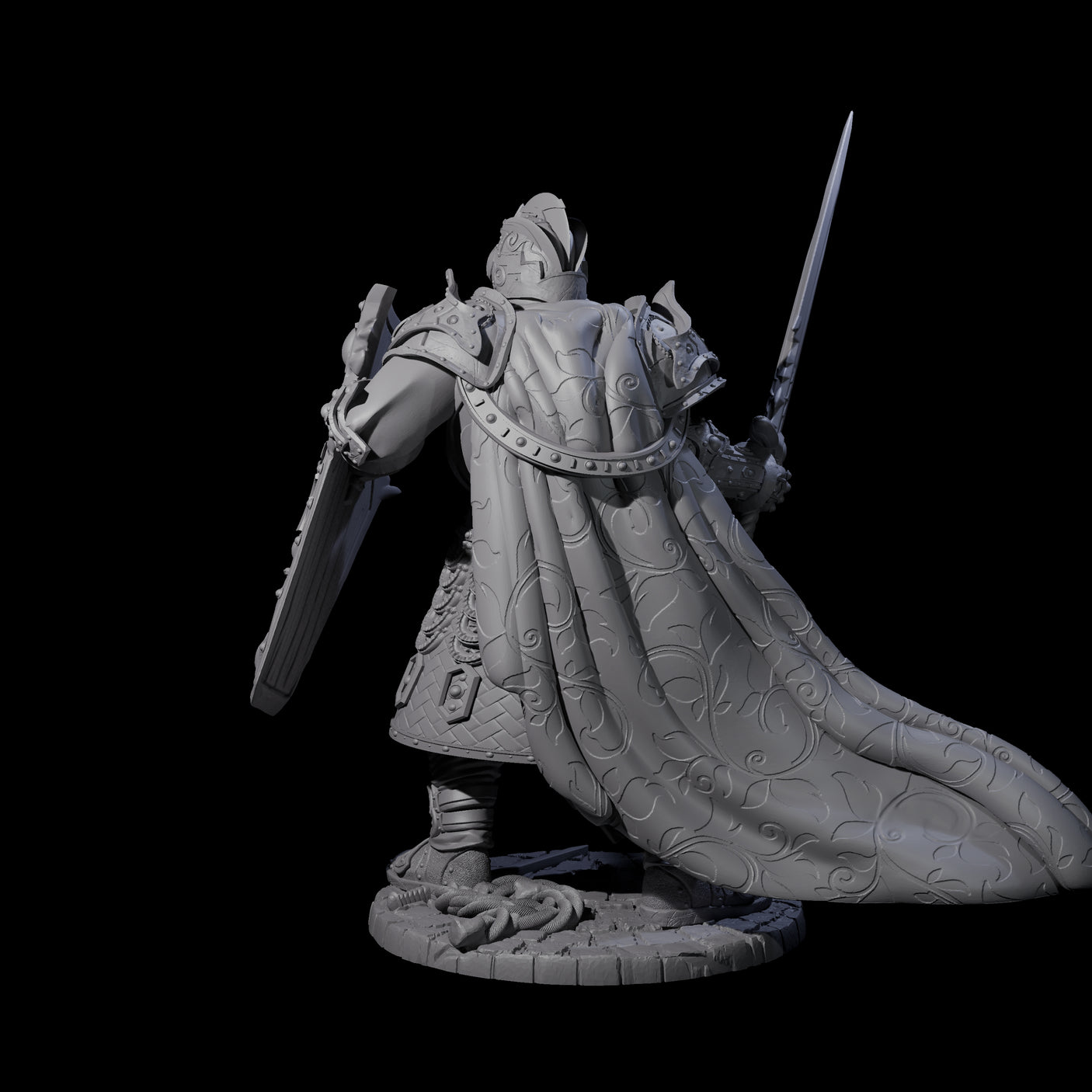 Sir Percival - Sword and Board Fighter Miniature for Dungeons and Dragons, Pathfinder or other TTRPGs