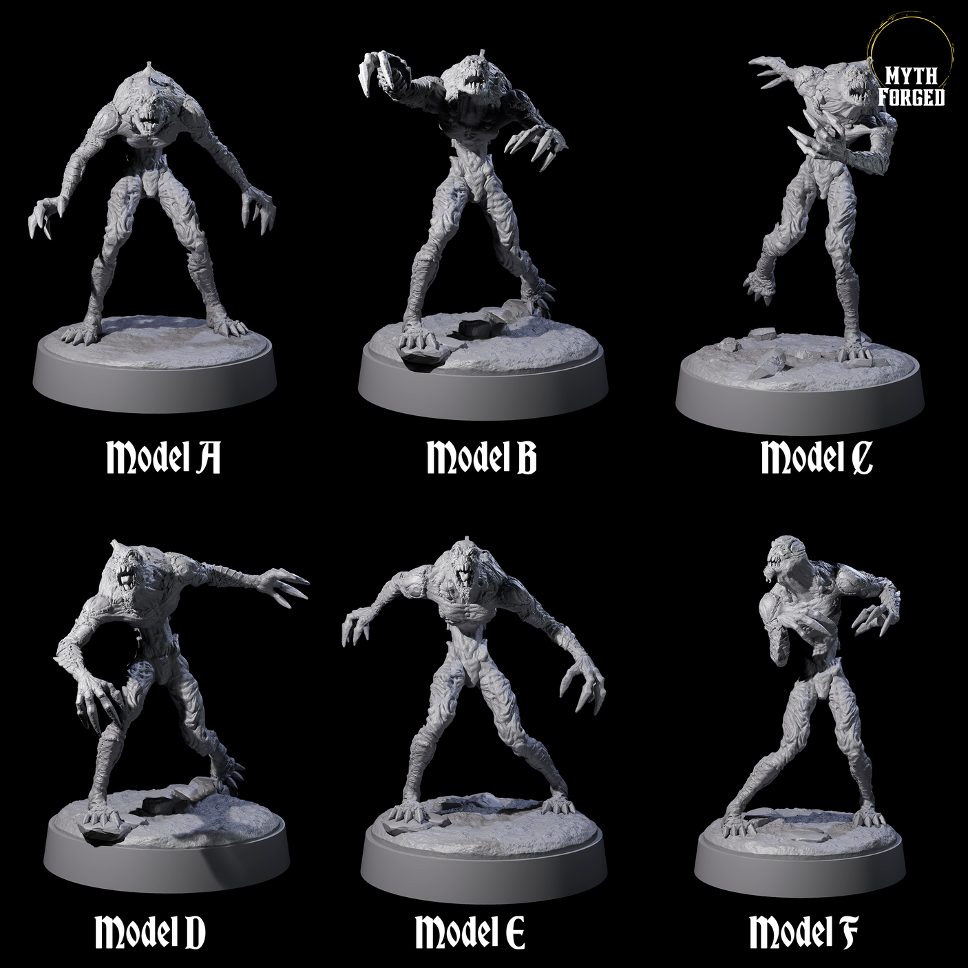 Six Angry Meenlocks Miniature for Dungeons and Dragons, Pathfinder or other TTRPGs