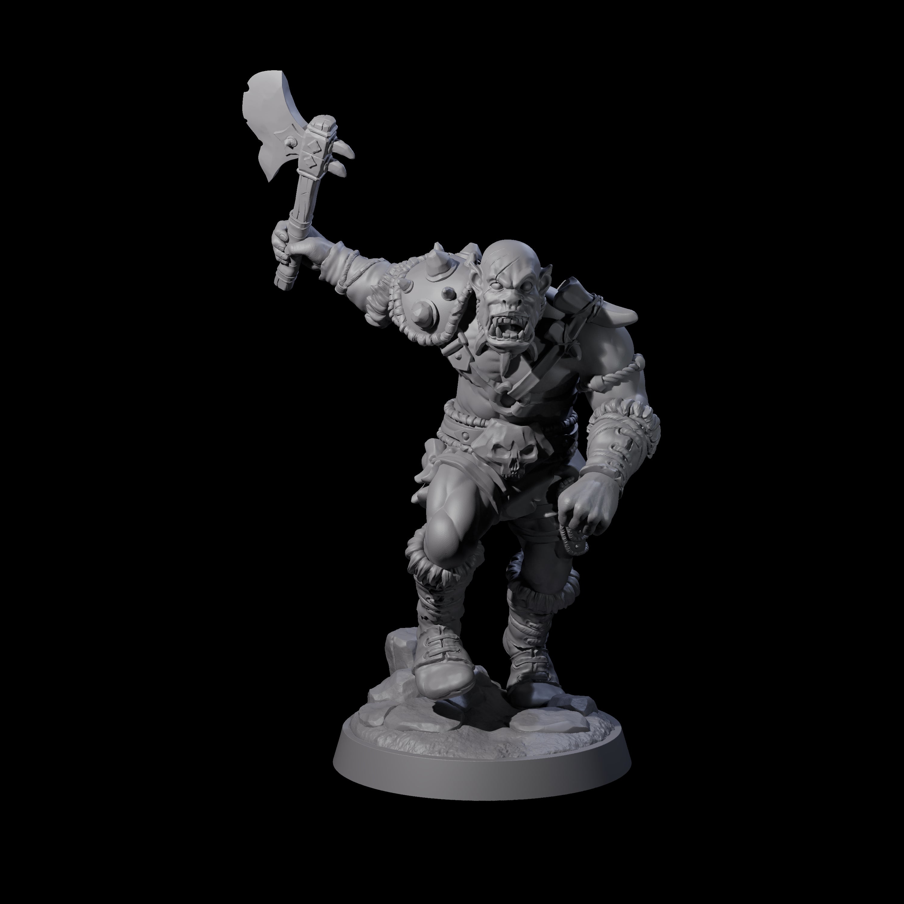 Six Bald Orcs Miniature for Dungeons and Dragons, Pathfinder or other TTRPGs
