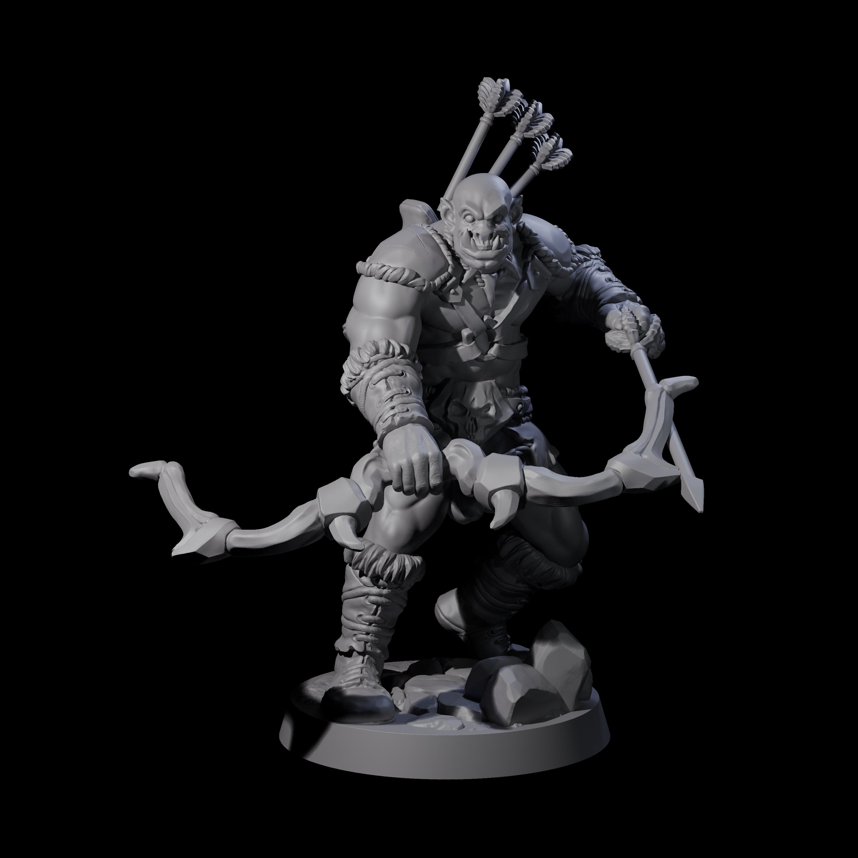 Six Bald Orcs Miniature for Dungeons and Dragons, Pathfinder or other TTRPGs