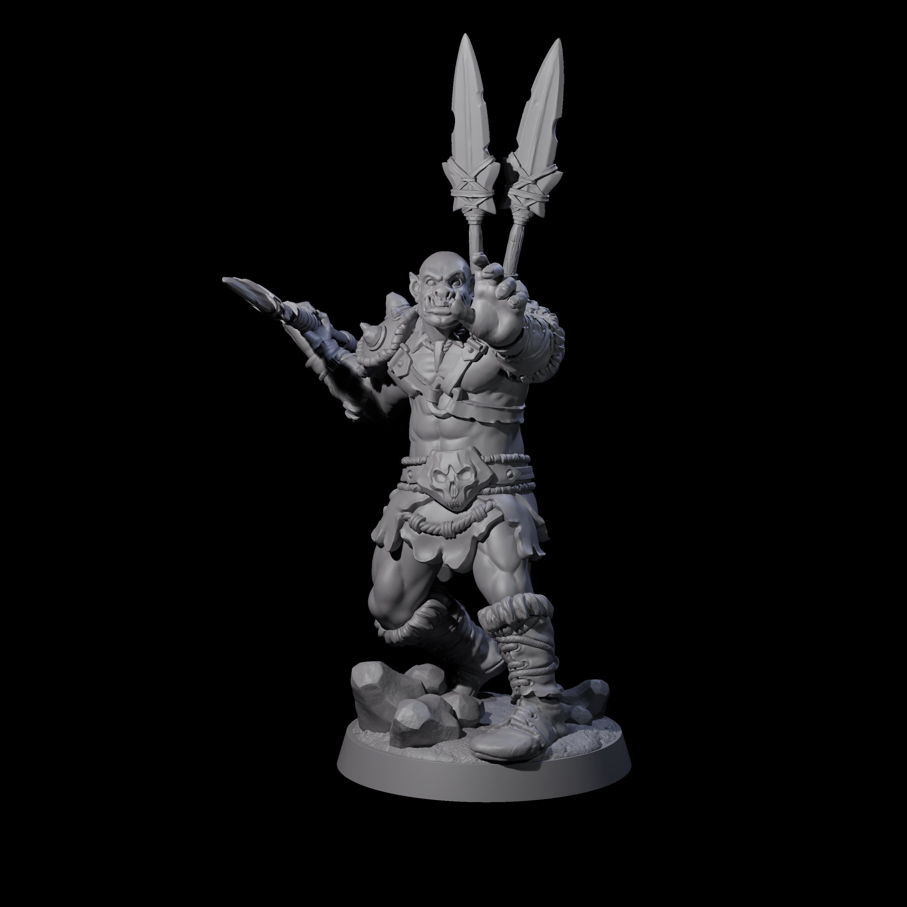 Six Bald Orcs Miniature for Dungeons and Dragons, Pathfinder or other TTRPGs