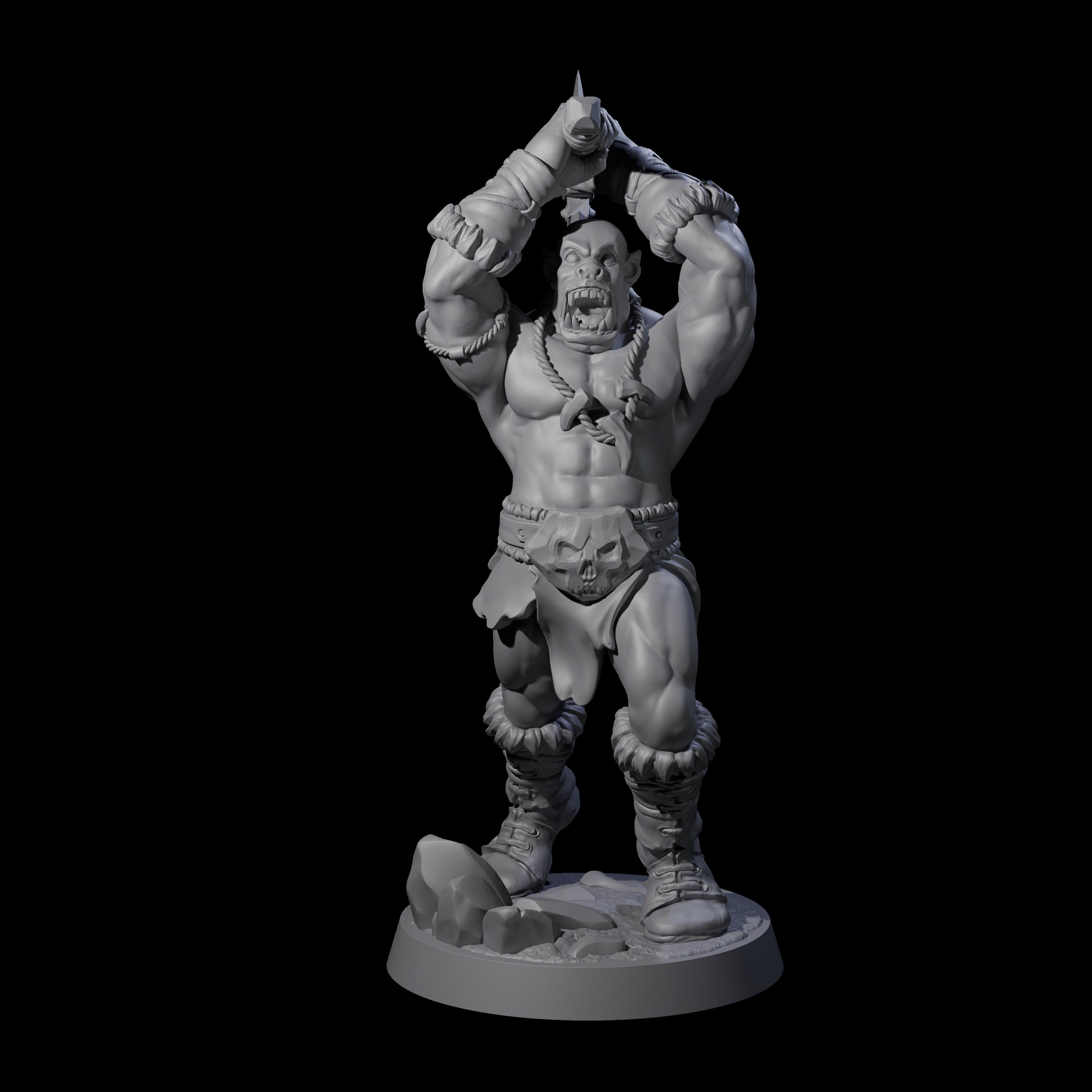 Six Bald Orcs Miniature for Dungeons and Dragons, Pathfinder or other TTRPGs