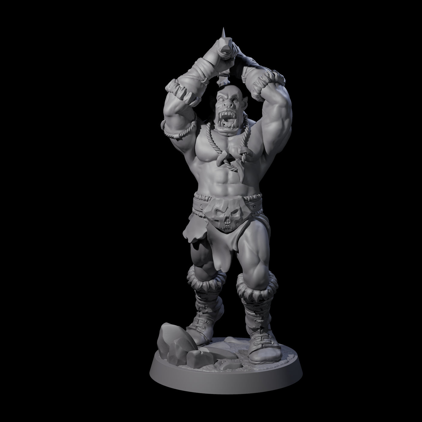 Six Bald Orcs Miniature for Dungeons and Dragons, Pathfinder or other TTRPGs