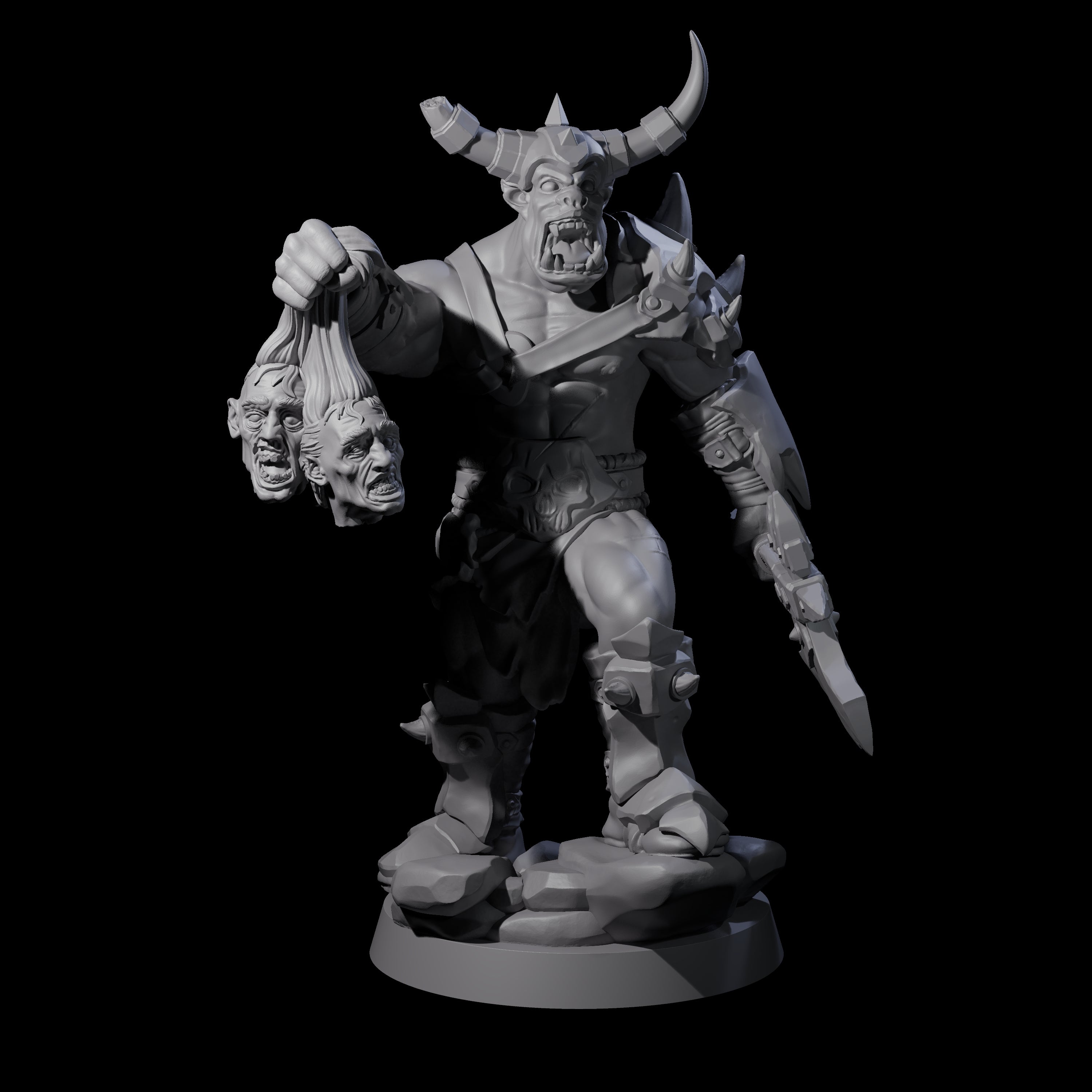 Six Bald Orcs Miniature for Dungeons and Dragons, Pathfinder or other TTRPGs