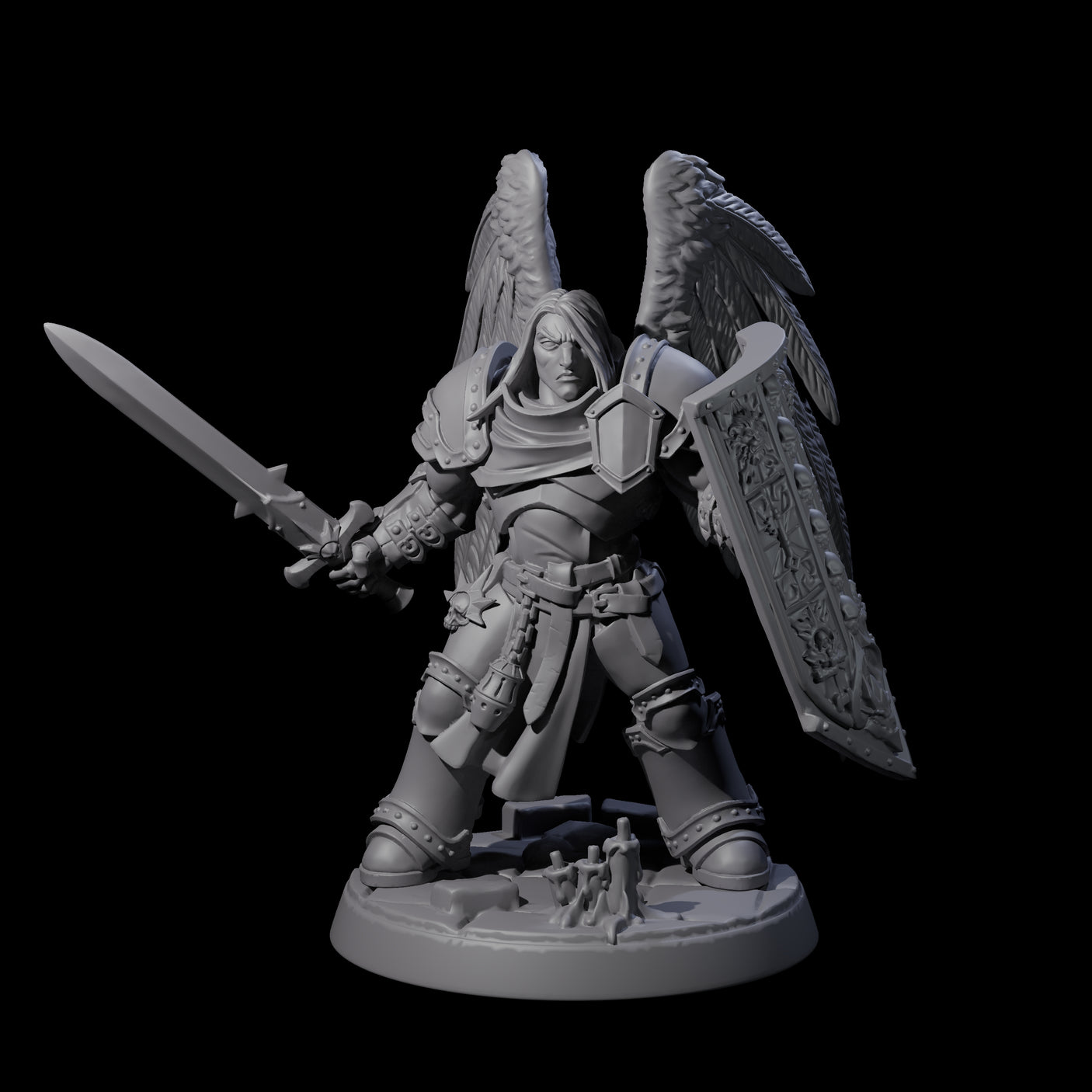 Six Celestial Foot Soliders Miniature for Dungeons and Dragons, Pathfinder or other TTRPGs