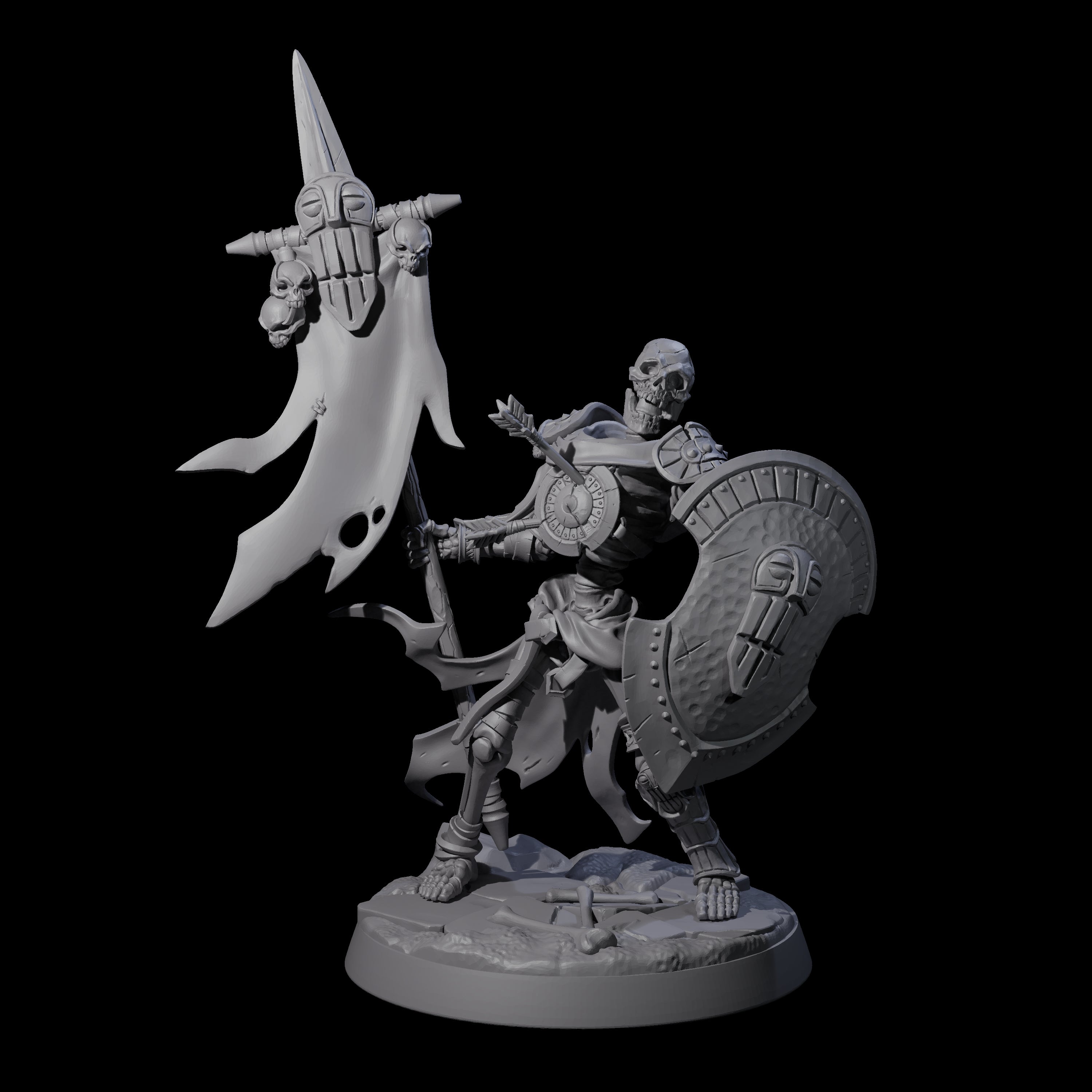 Six Clattering Skeletons Miniature for Dungeons and Dragons, Pathfinder or other TTRPGs