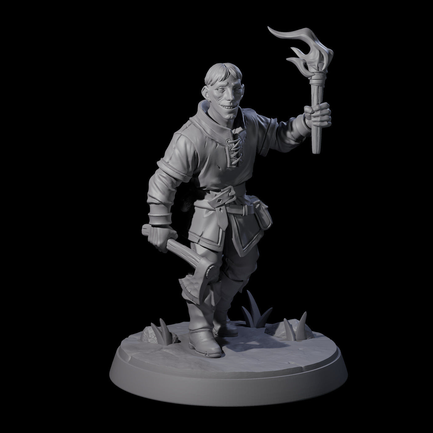 Six Cobbled Together Militia Miniature for Dungeons and Dragons, Pathfinder or other TTRPGs