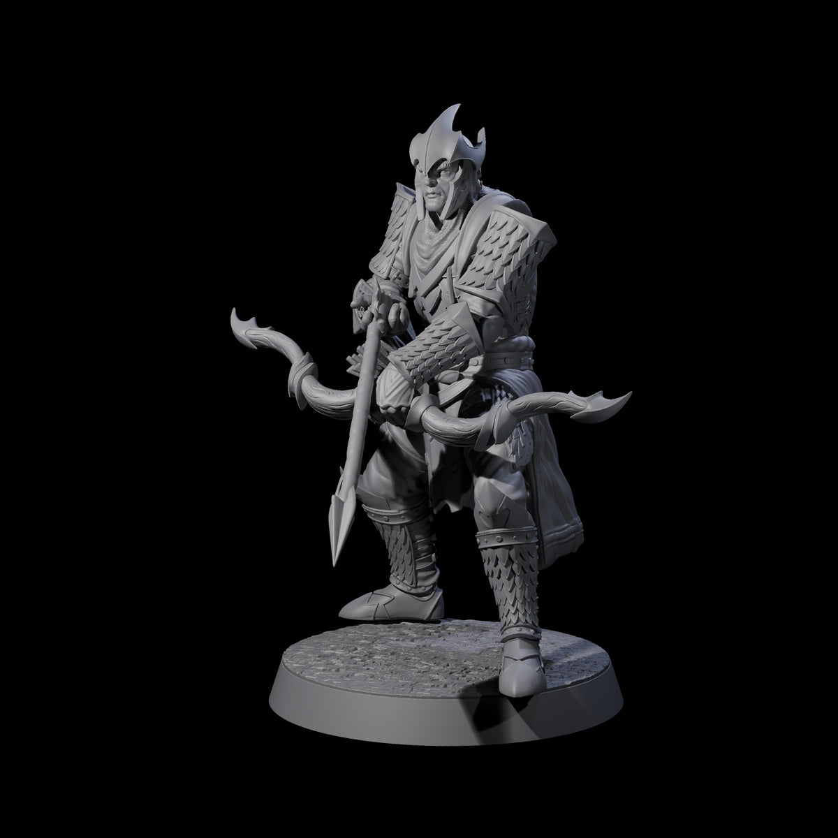 Six Dragon Archers Miniature for Dungeons and Dragons, Pathfinder or other TTRPGs