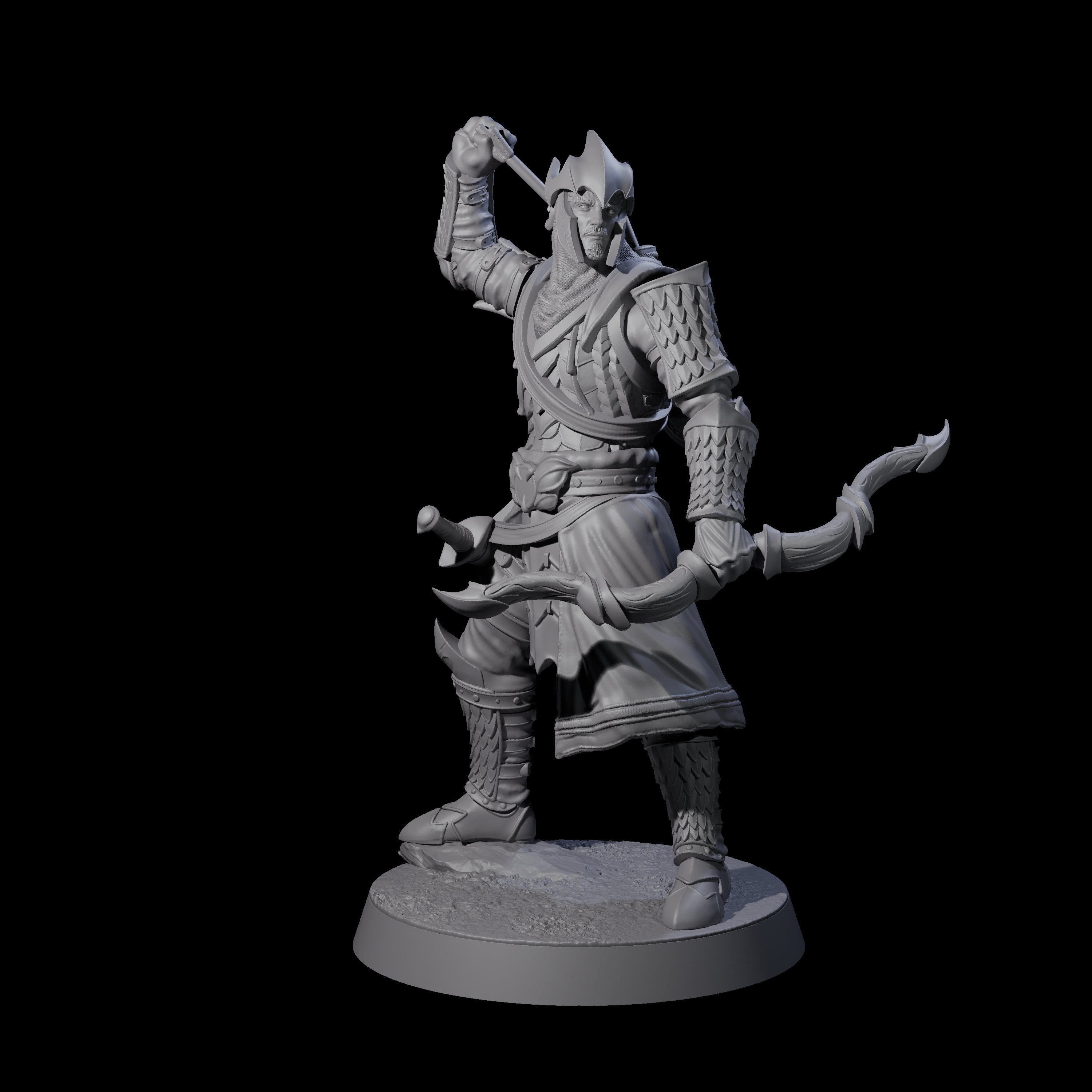 Six Dragon Archers Miniature for Dungeons and Dragons, Pathfinder or other TTRPGs