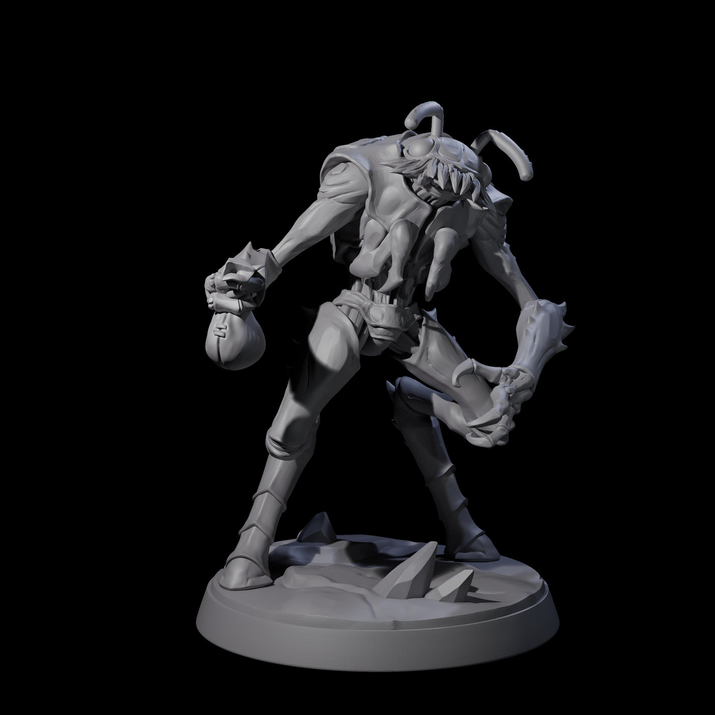 Six Droning Thri-kreen Thralls Miniature for Dungeons and Dragons, Pathfinder or other TTRPGs