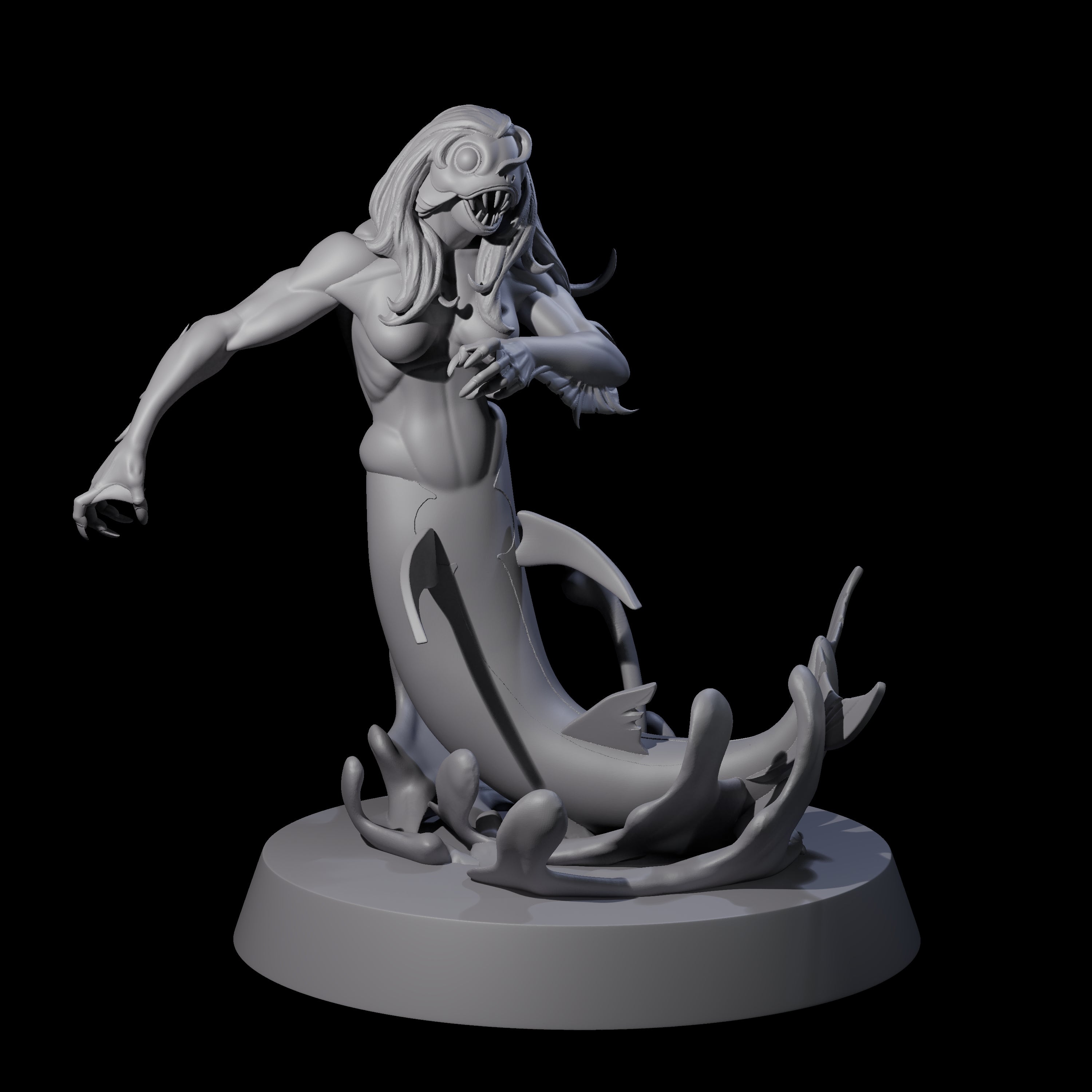 Six Fishy Deep Ones Miniature for Dungeons and Dragons, Pathfinder or other TTRPGs