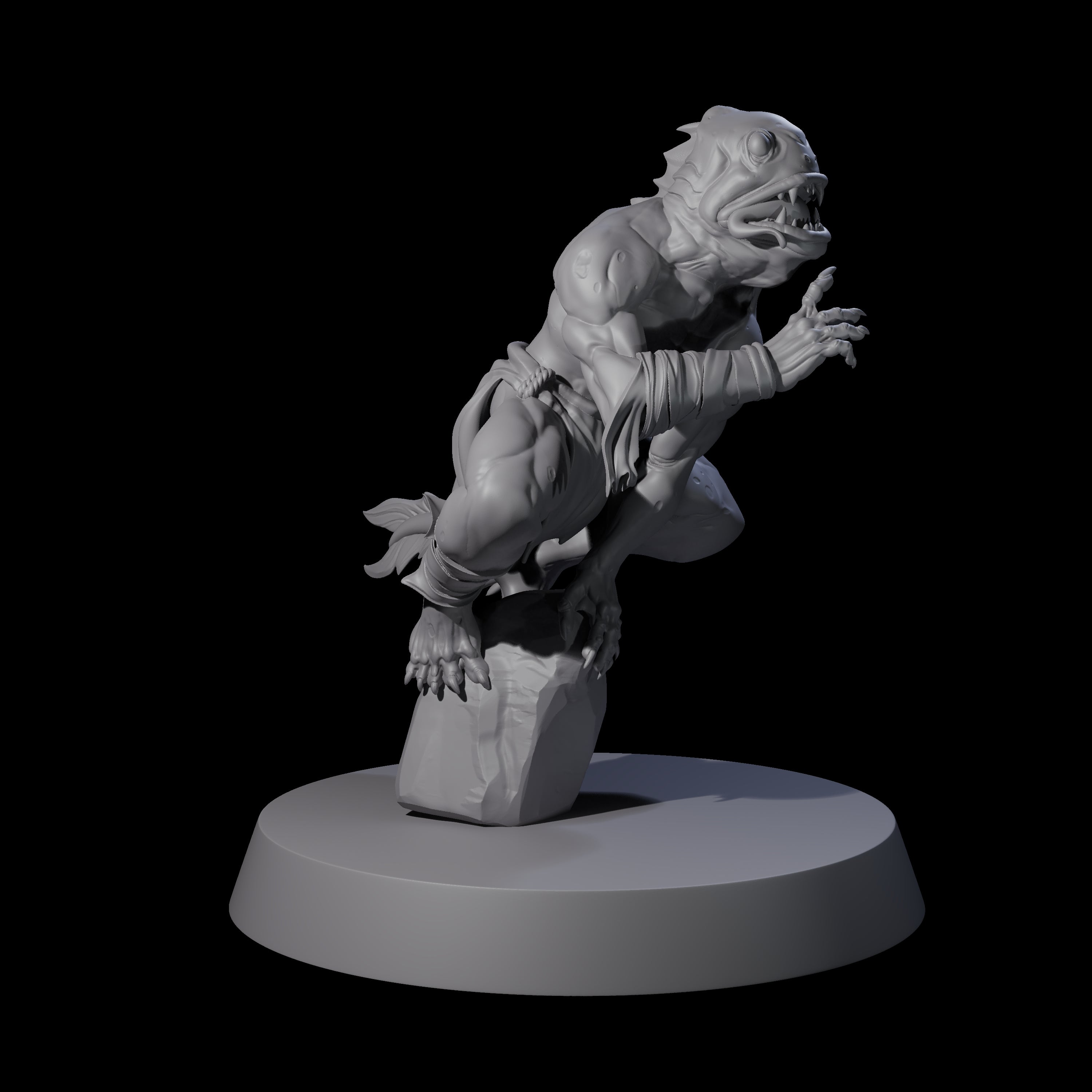 Six Fishy Deep Ones Miniature for Dungeons and Dragons, Pathfinder or other TTRPGs