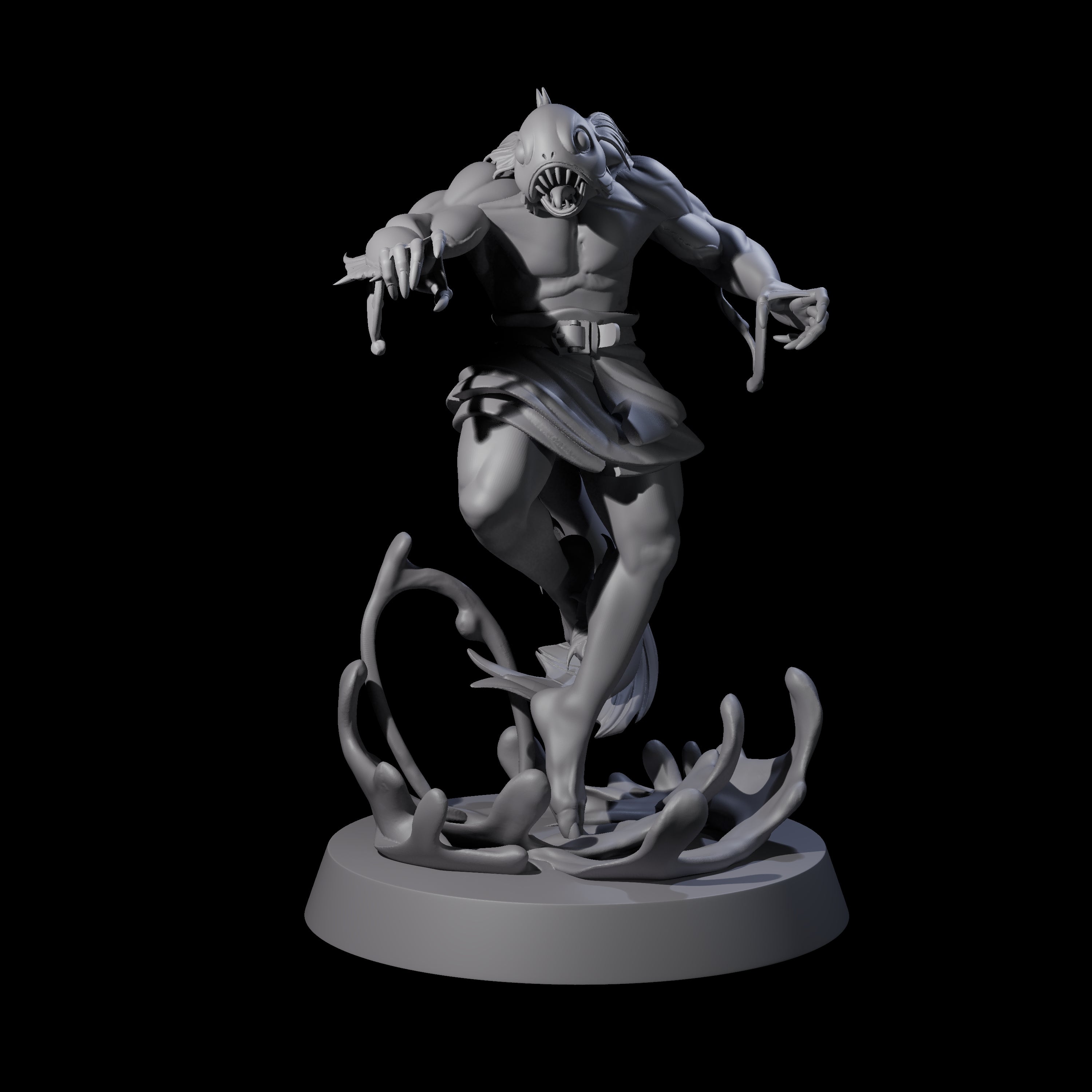 Six Fishy Deep Ones Miniature for Dungeons and Dragons, Pathfinder or other TTRPGs