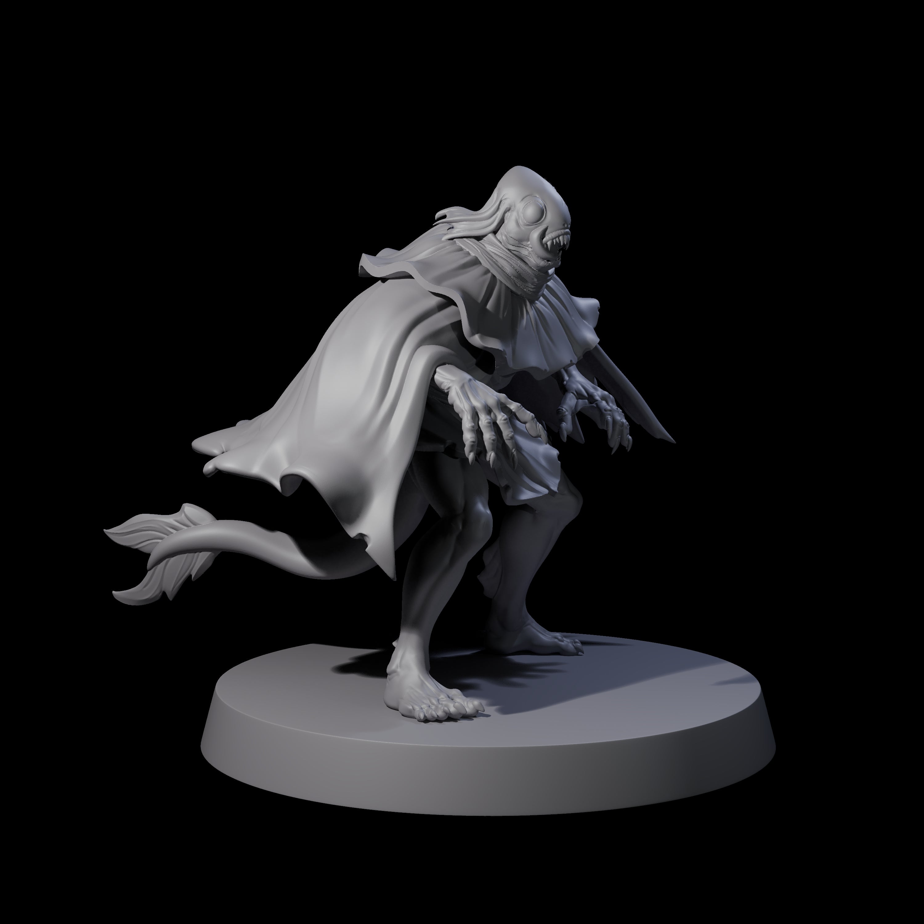 Six Fishy Deep Ones Miniature for Dungeons and Dragons, Pathfinder or other TTRPGs