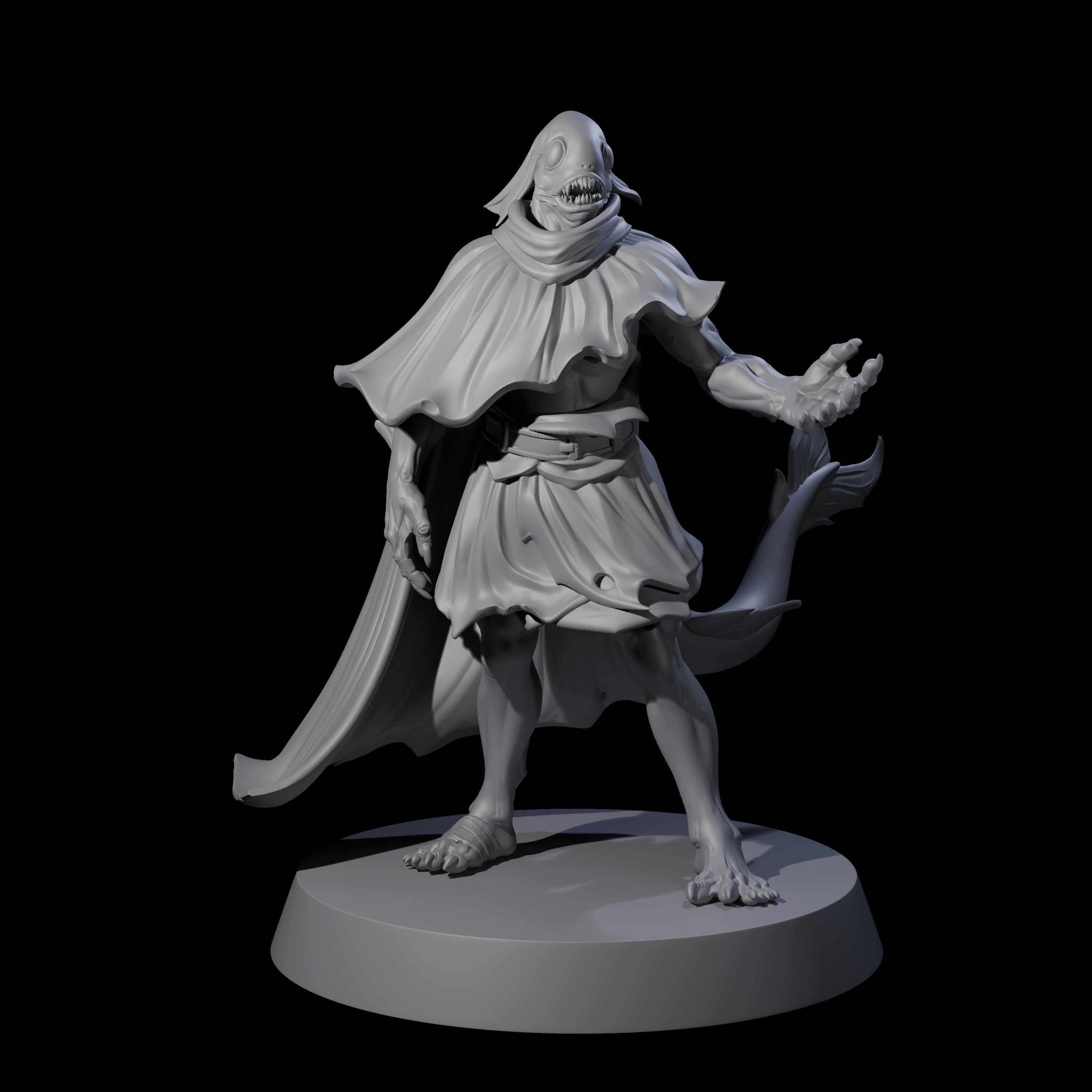 Six Fishy Deep Ones Miniature for Dungeons and Dragons, Pathfinder or other TTRPGs