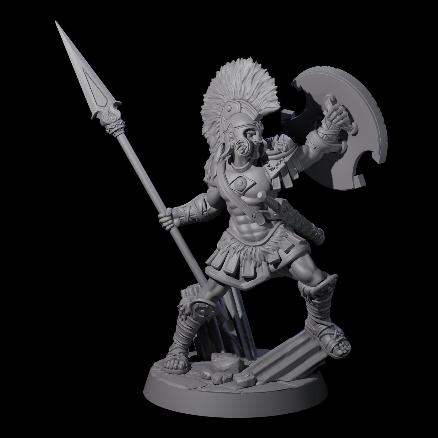 Six Greek Inspired Spear Hoplites Miniature for Dungeons and Dragons, Pathfinder or other TTRPGs
