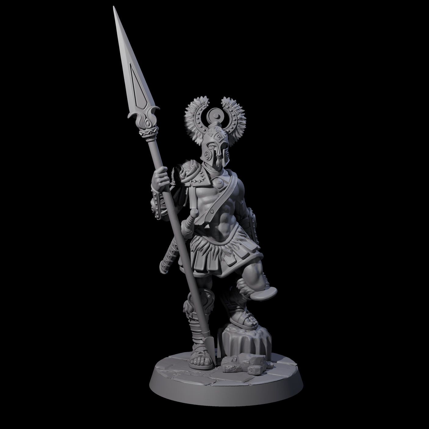 Six Greek Inspired Spear Hoplites Miniature for Dungeons and Dragons, Pathfinder or other TTRPGs