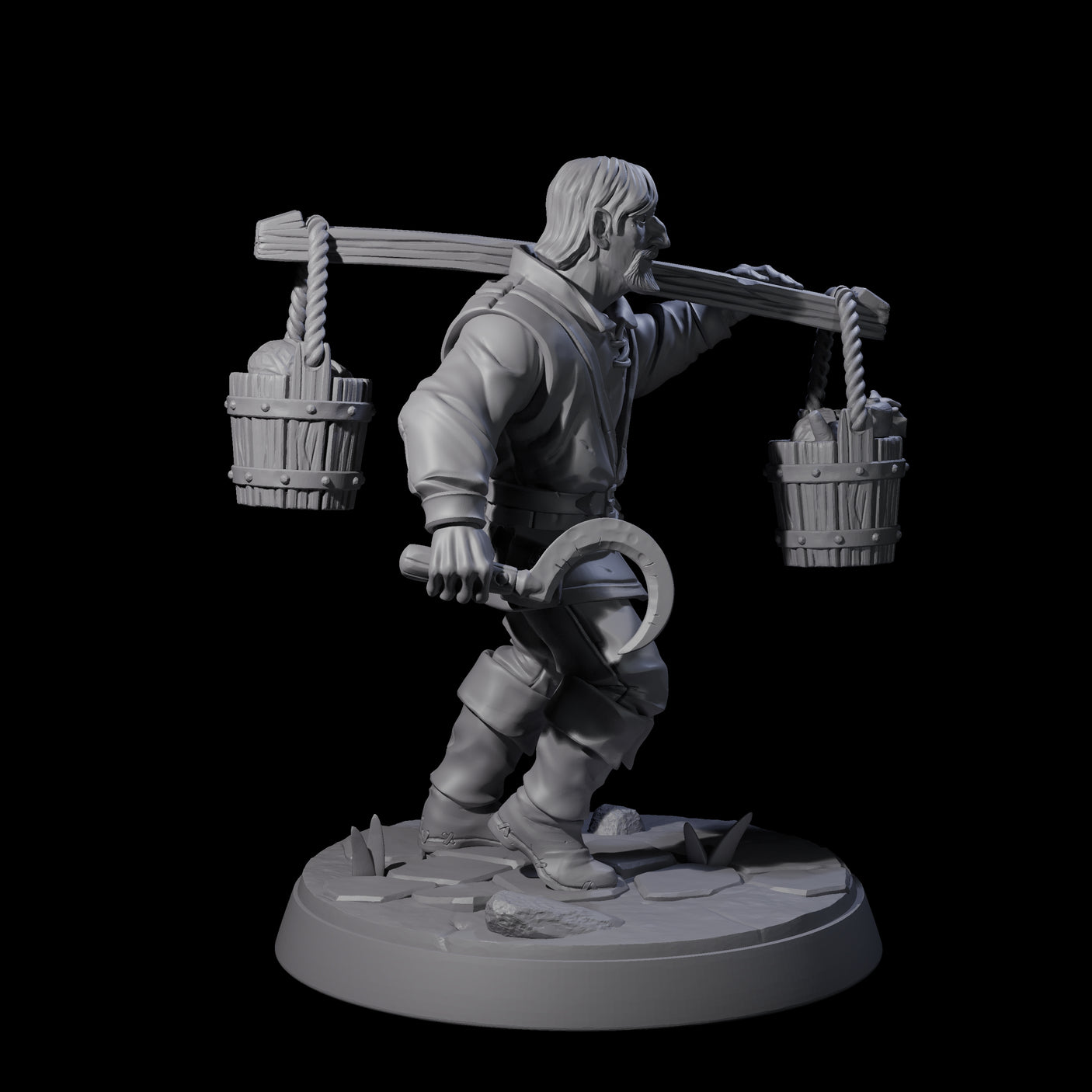 Six Hard Working Villagers Miniature for Dungeons and Dragons, Pathfinder or other TTRPGs