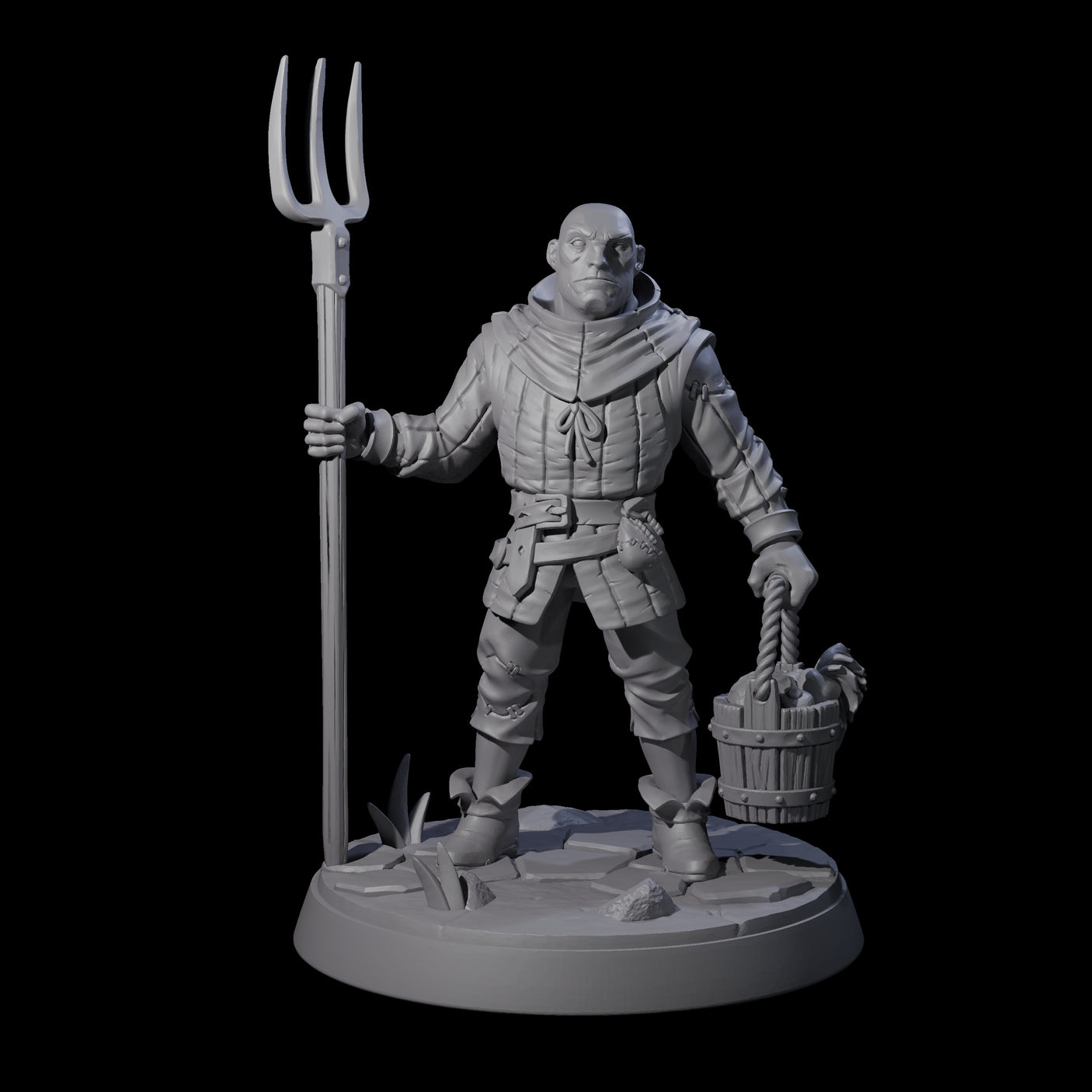 Six Hard Working Villagers Miniature for Dungeons and Dragons, Pathfinder or other TTRPGs