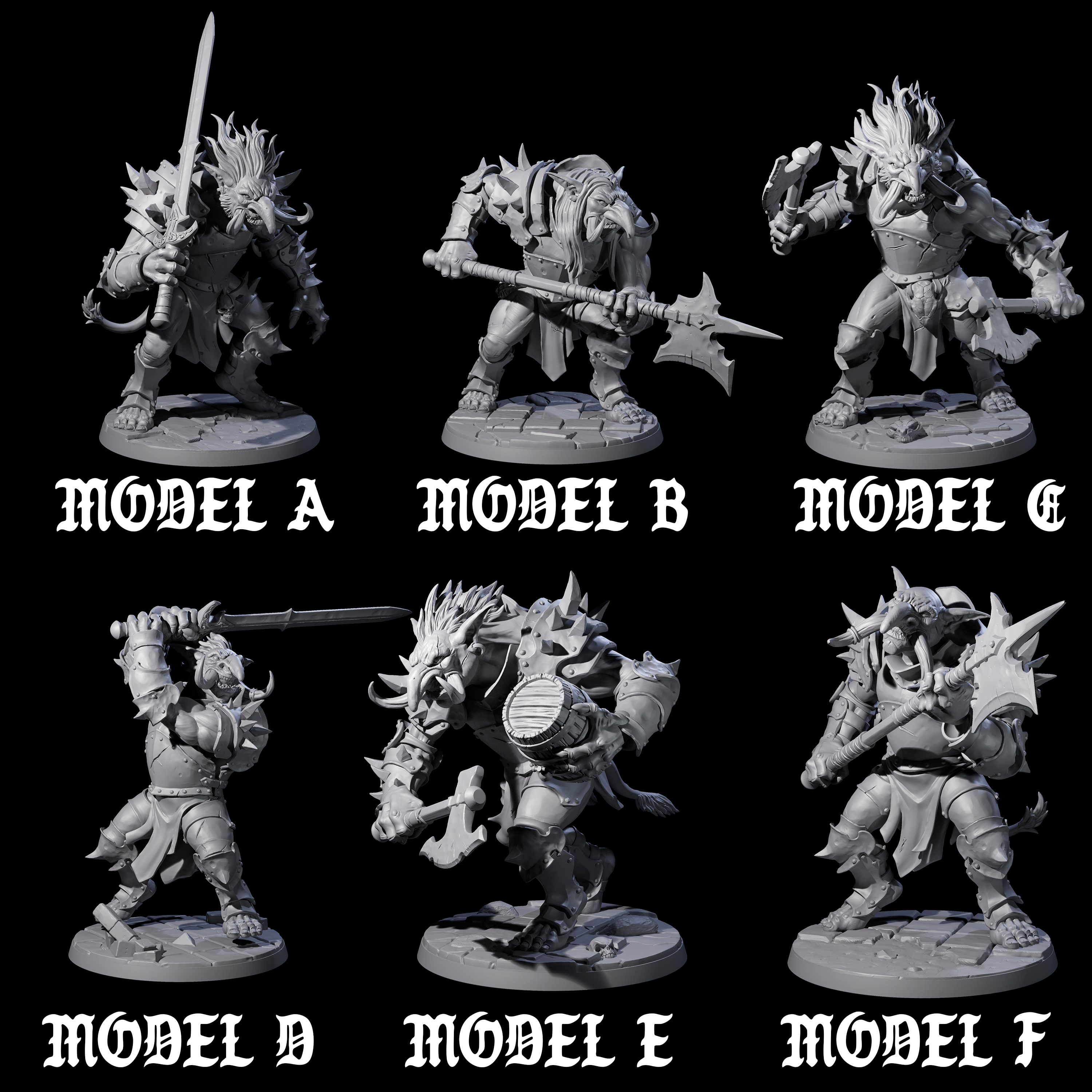 Six Ironkeep Trolls Miniature for Dungeons and Dragons, Pathfinder or other TTRPGs