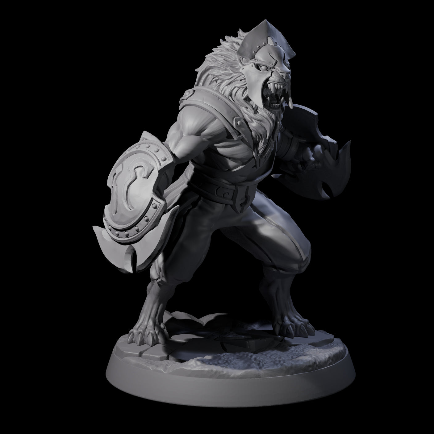 Six Muscular Leonin Warriors Miniature for Dungeons and Dragons, Pathfinder or other TTRPGs